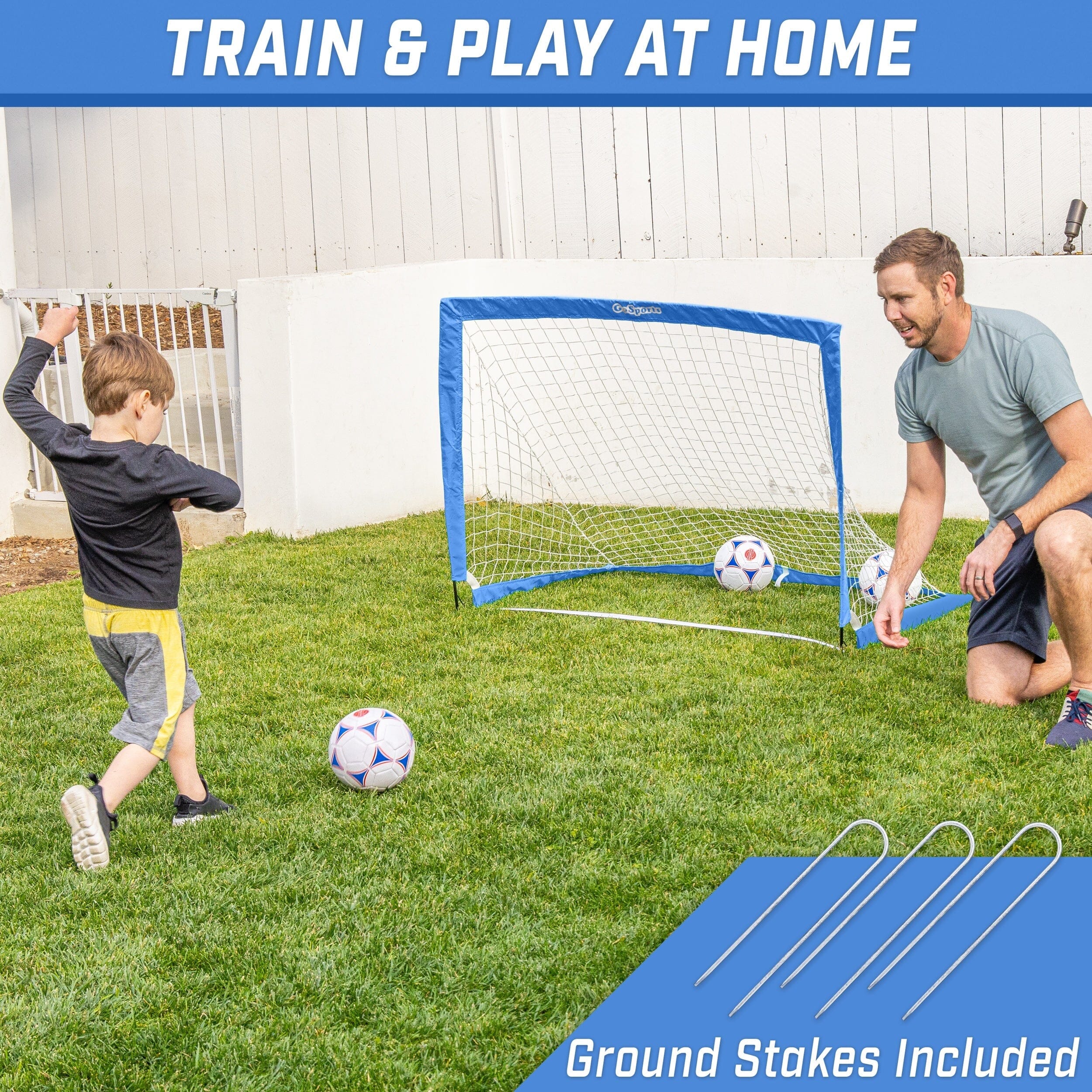GoSports Team Tone Portable Soccer Goal for Kids - Pop Up Net for Backyard GoSports 