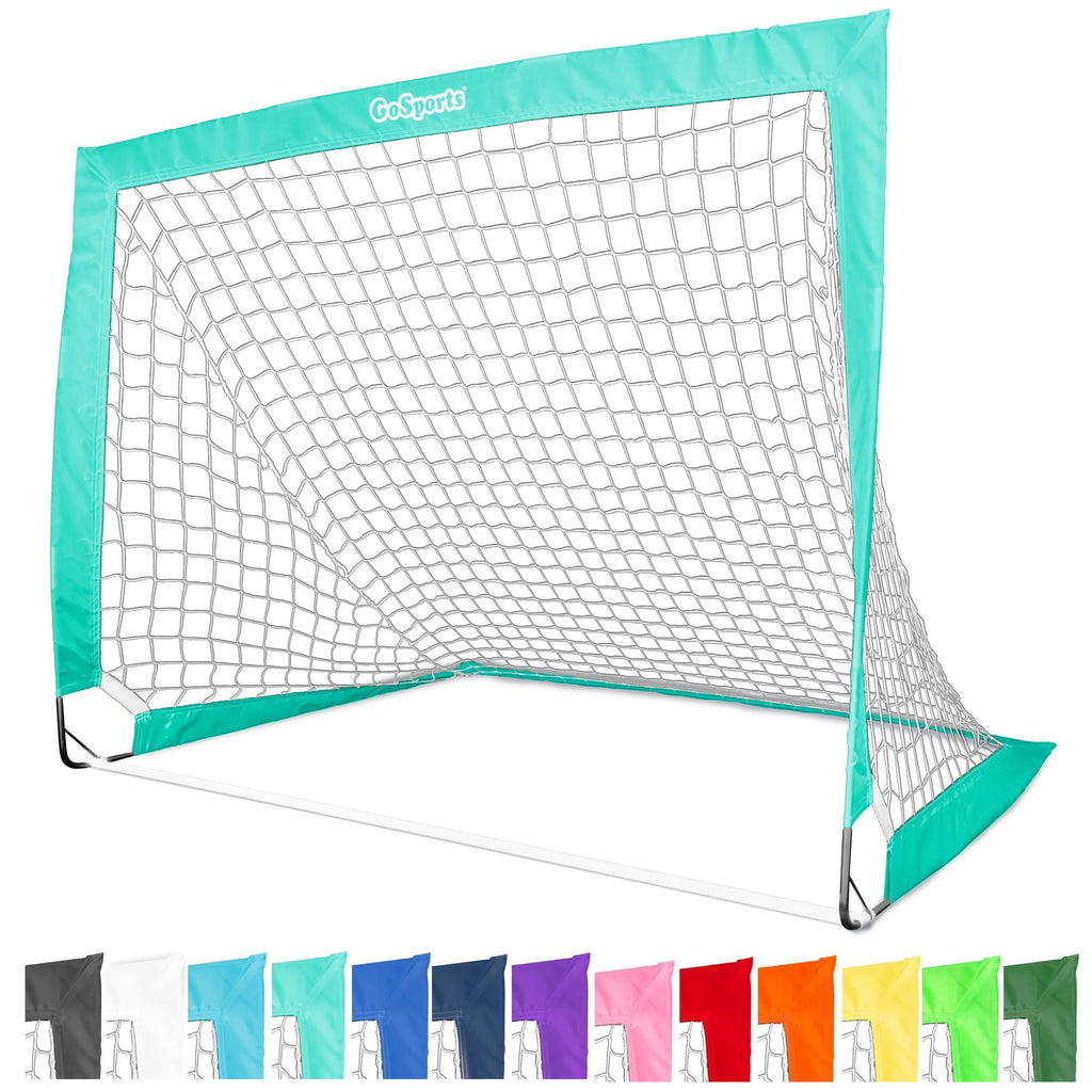 GoSports Team Tone 4 ft x 3 ft Portable Soccer Goal for Kids - Pop Up Net for Backyard - Turquoise GoSports 