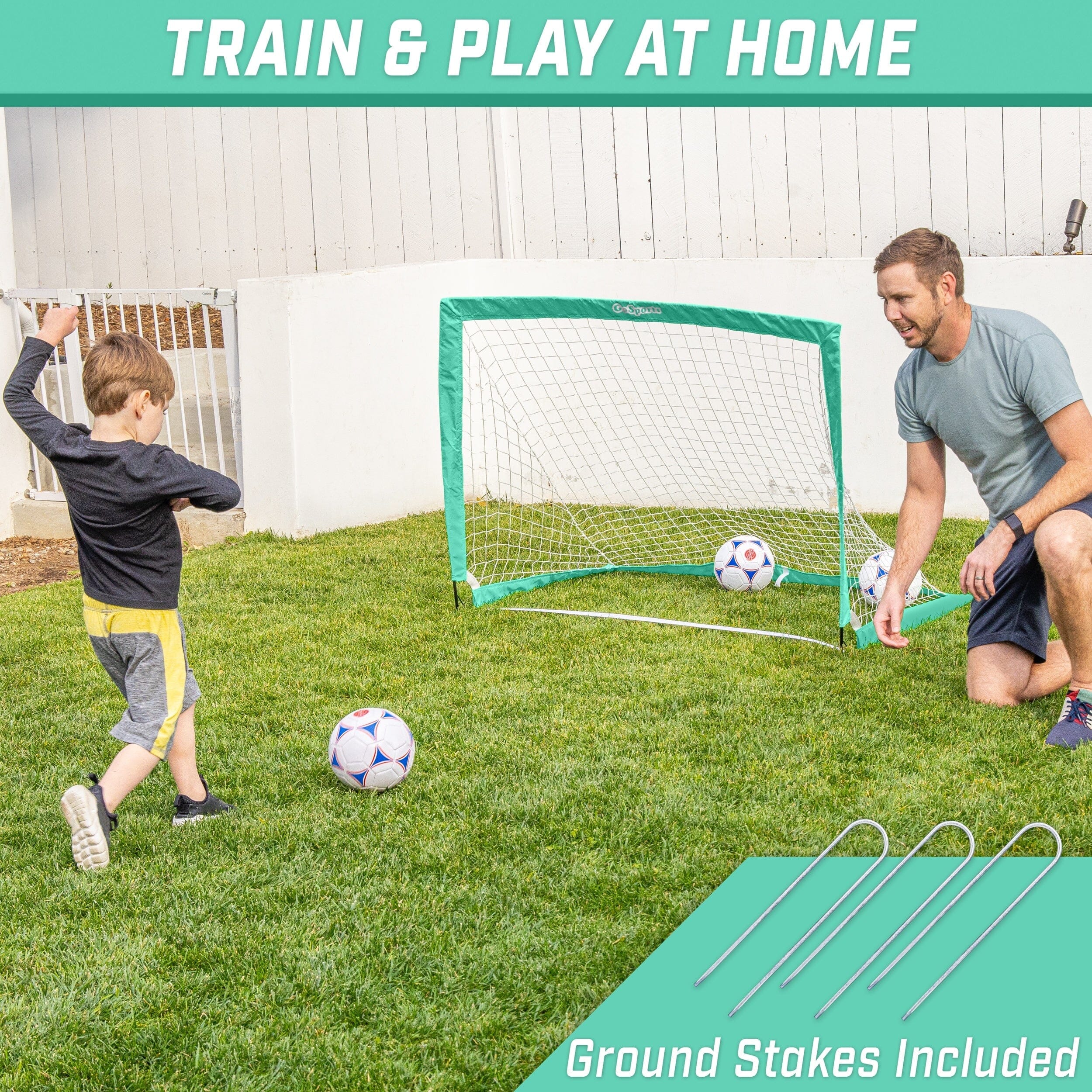 GoSports Team Tone Portable Soccer Goal for Kids - Pop Up Net for Backyard GoSports 