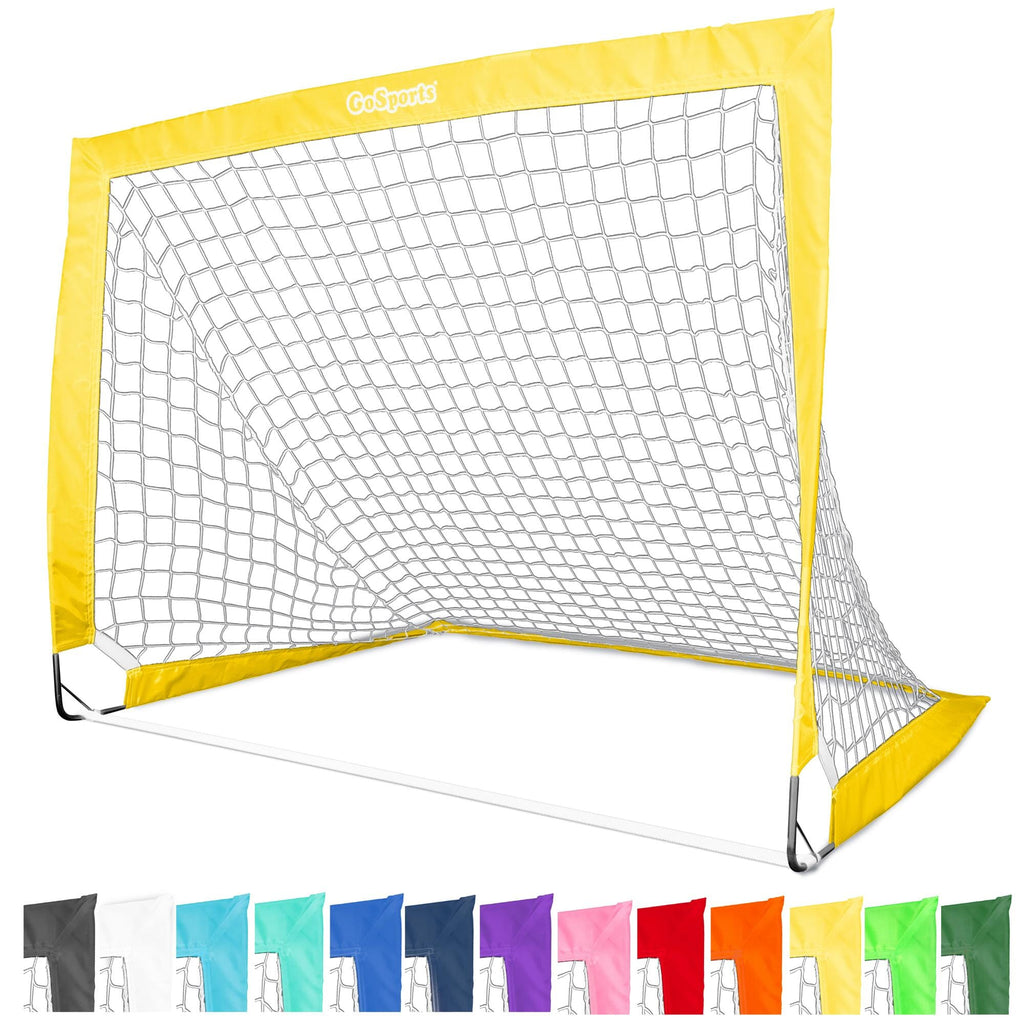 GoSports Team Tone 4 ft x 3 ft Portable Soccer Goal for Kids - Pop Up Net for Backyard - Yellow GoSports 