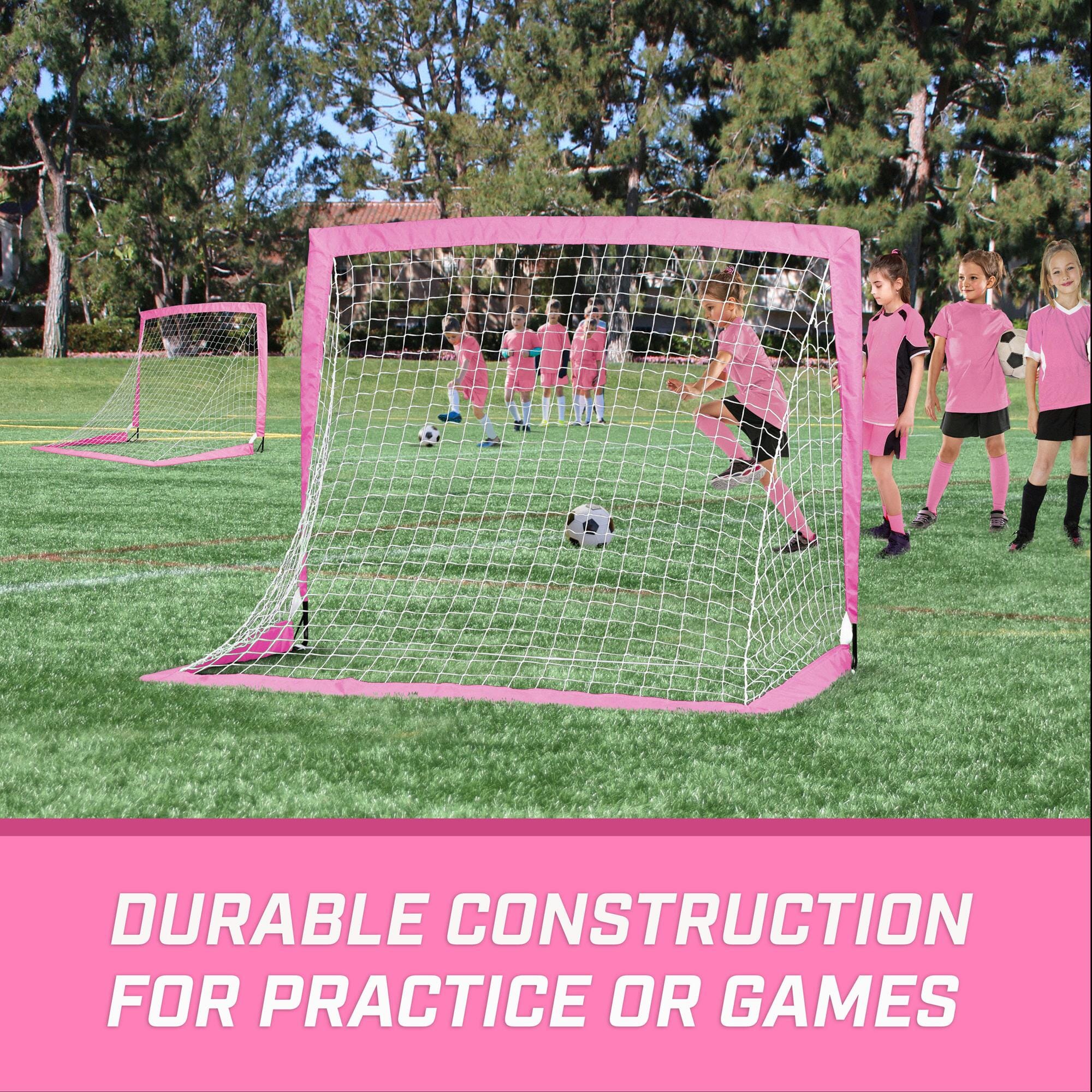 a soccer goal with the words, ' drabconction practice '