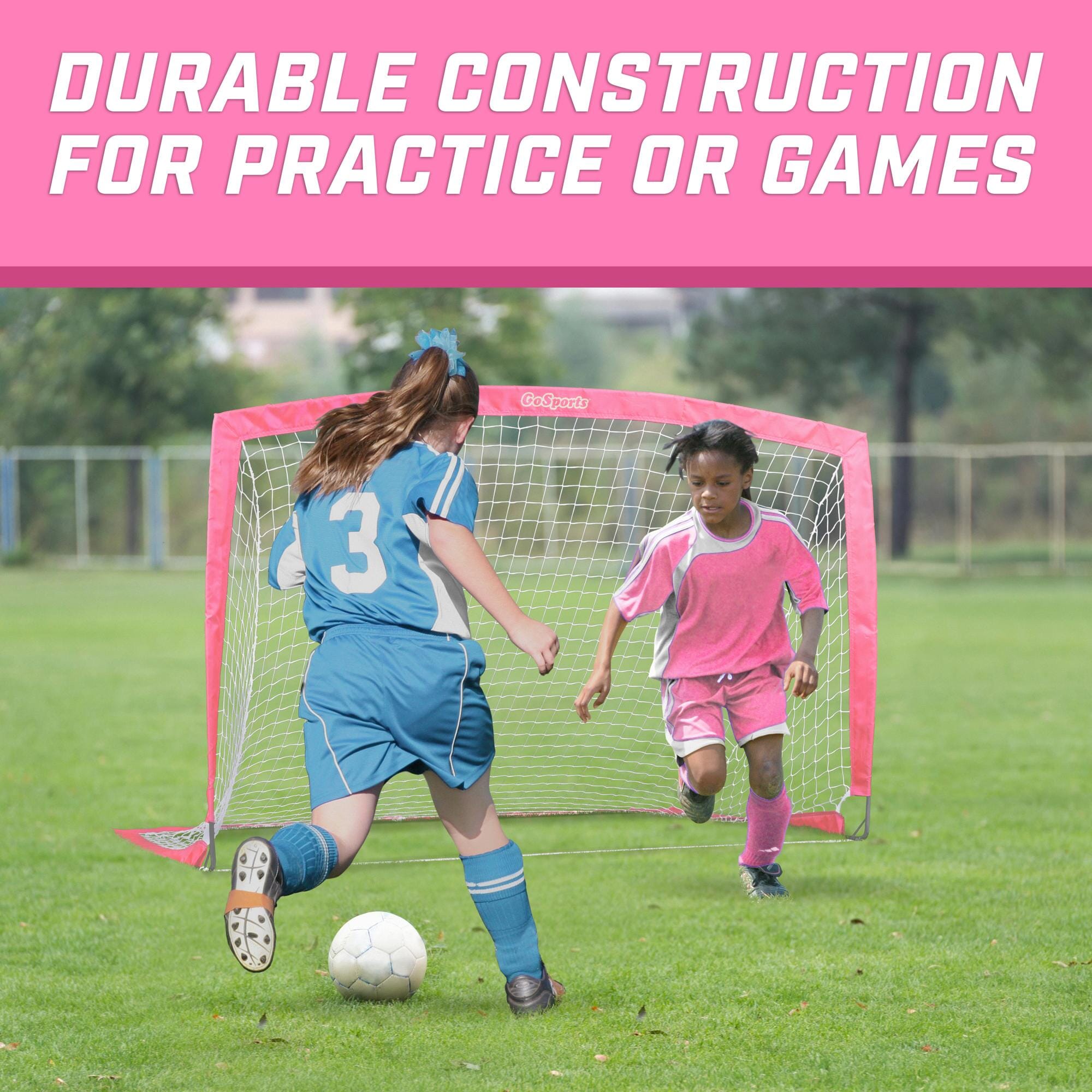 a girl kicking a soccer ball with the words, ' dribconstion for practice games
