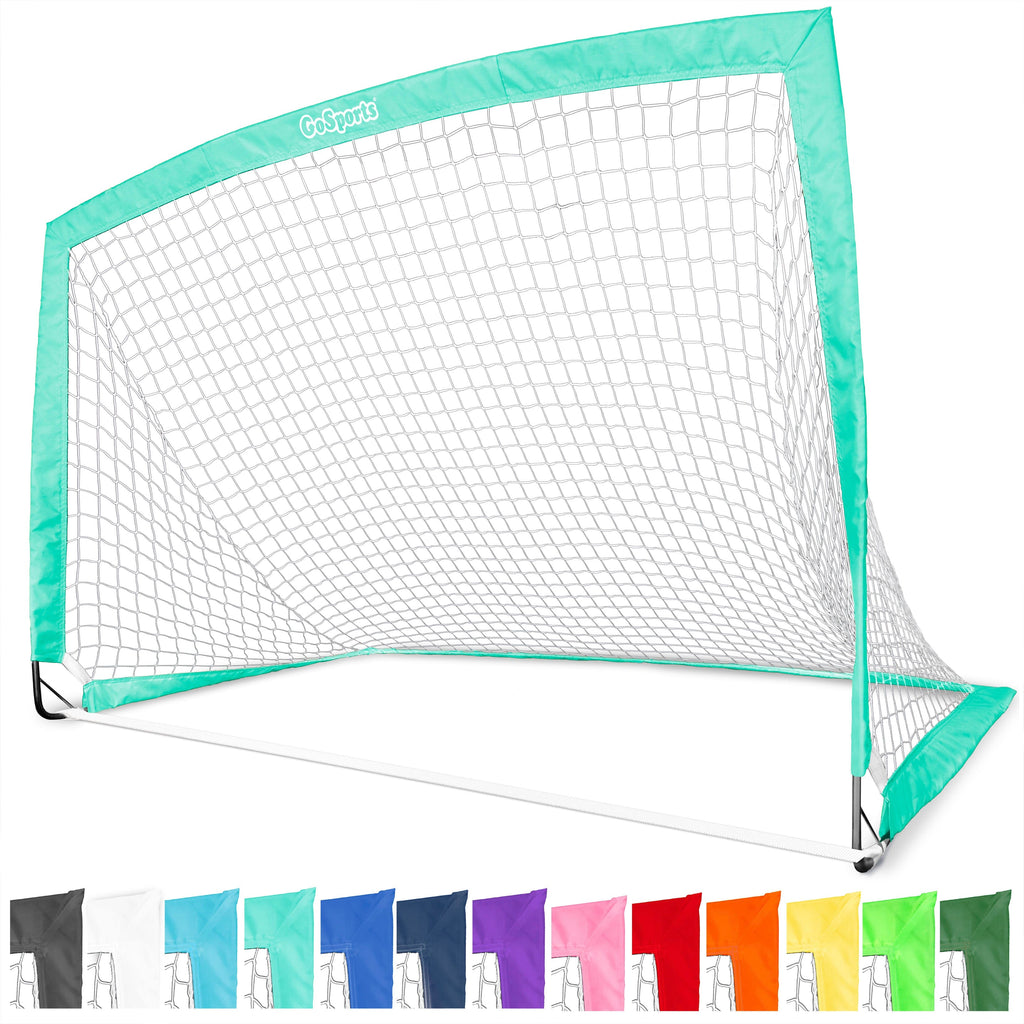 GoSports Team Tone 6 ft x 4 ft Portable Soccer Goal for Kids - Pop Up Net for Backyard - Turquoise GoSports 