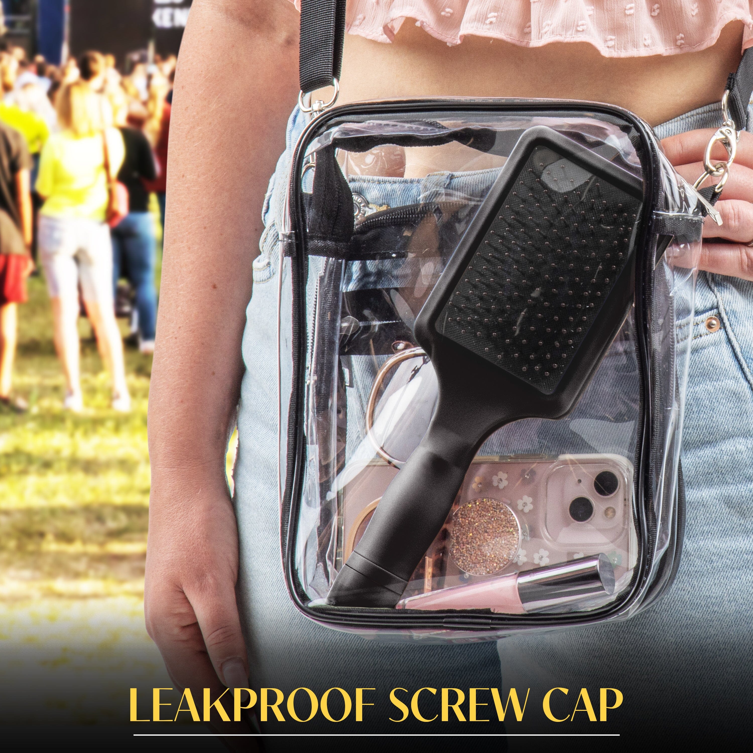 GoPong Party Brush Flask 2 Pack (16 oz Total) - Hidden Alcohol Travel Flasks for Women and Men – Secret Liquor Containers for Concerts, Cruises, and Sports Events – Includes Funnel & Spout - Black GoSports 