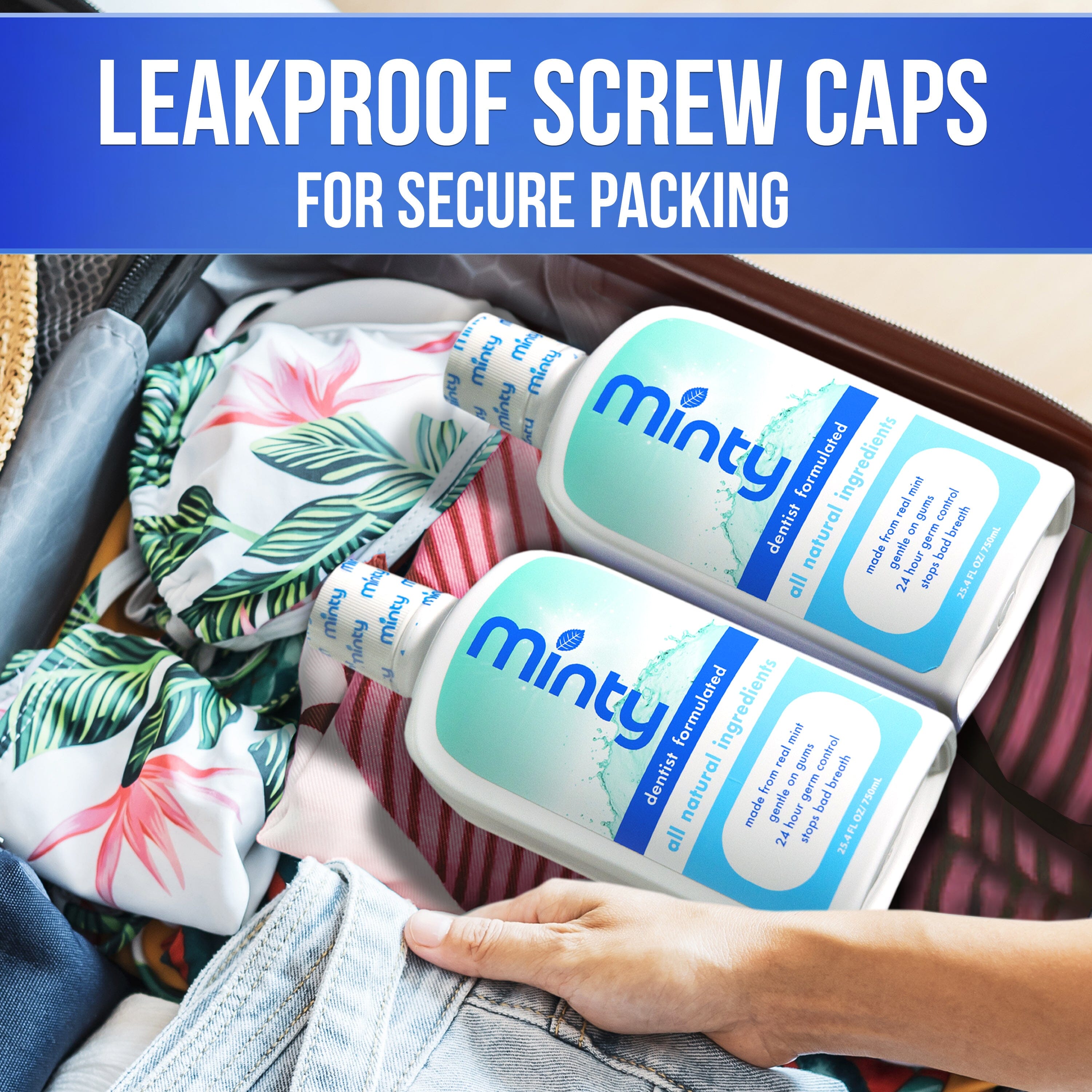 GoPong Mouthwash Flask 2 Pack (50 oz Total) - Hidden Alcohol Travel Flasks - Secret Liquor Containers for Cruises - Includes Spout PlayGoSports.com 