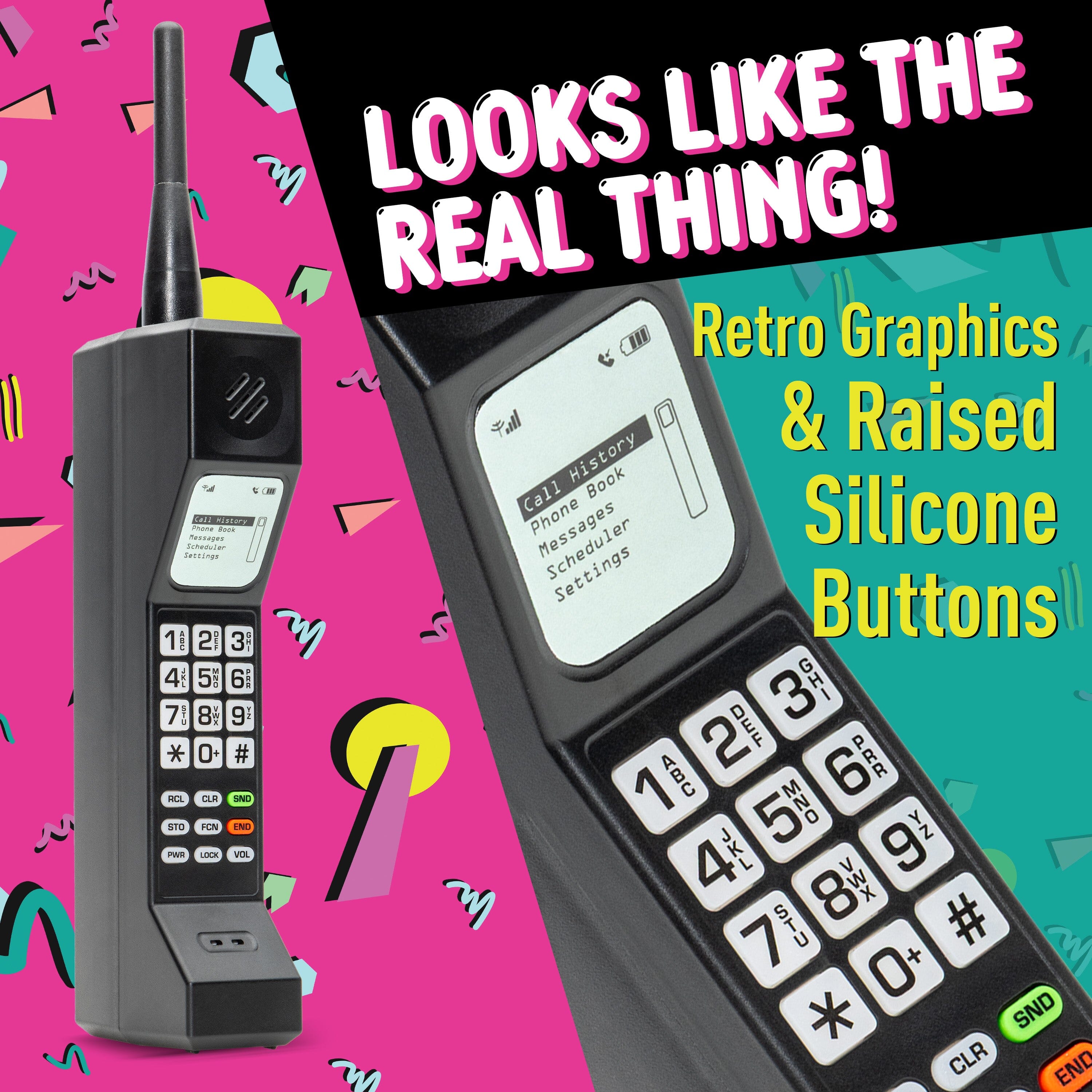 GoPong Old School Prop Phone & 12 oz Flask - Retro Cell Phone Hidden Alcohol Flask for 80s & 90s Party PlayGoSports.com 