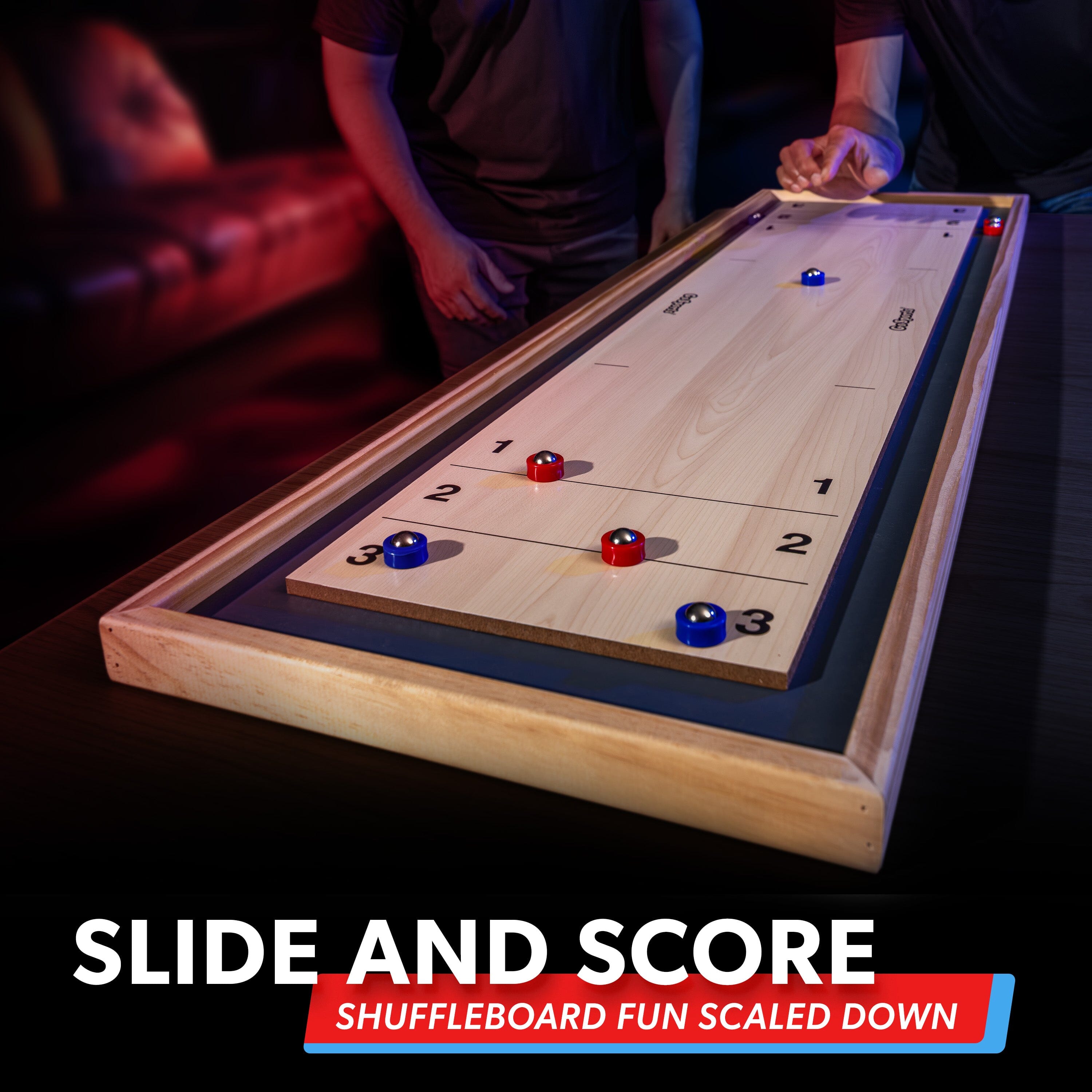 GoSports Shuffleboard & Curling 2-in-1 Board Game