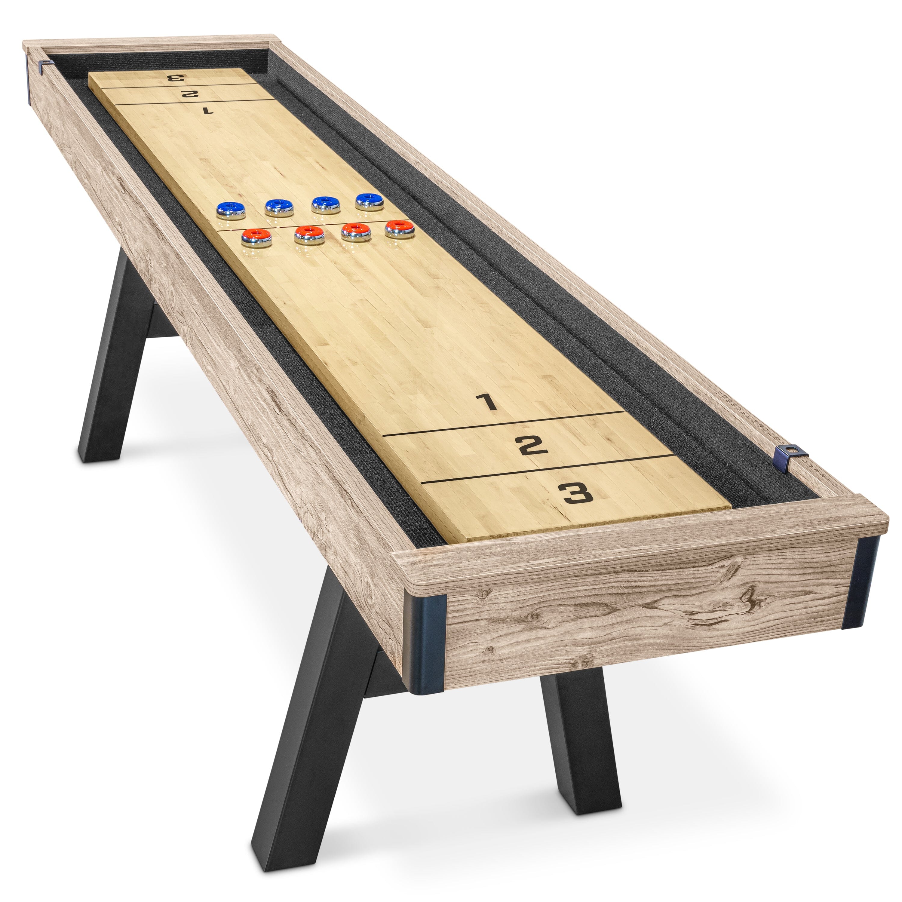 GoSports Premium 9 ft Shuffleboard Table with 8 Pucks, Shuffleboard Wax, and Brush GoSports 