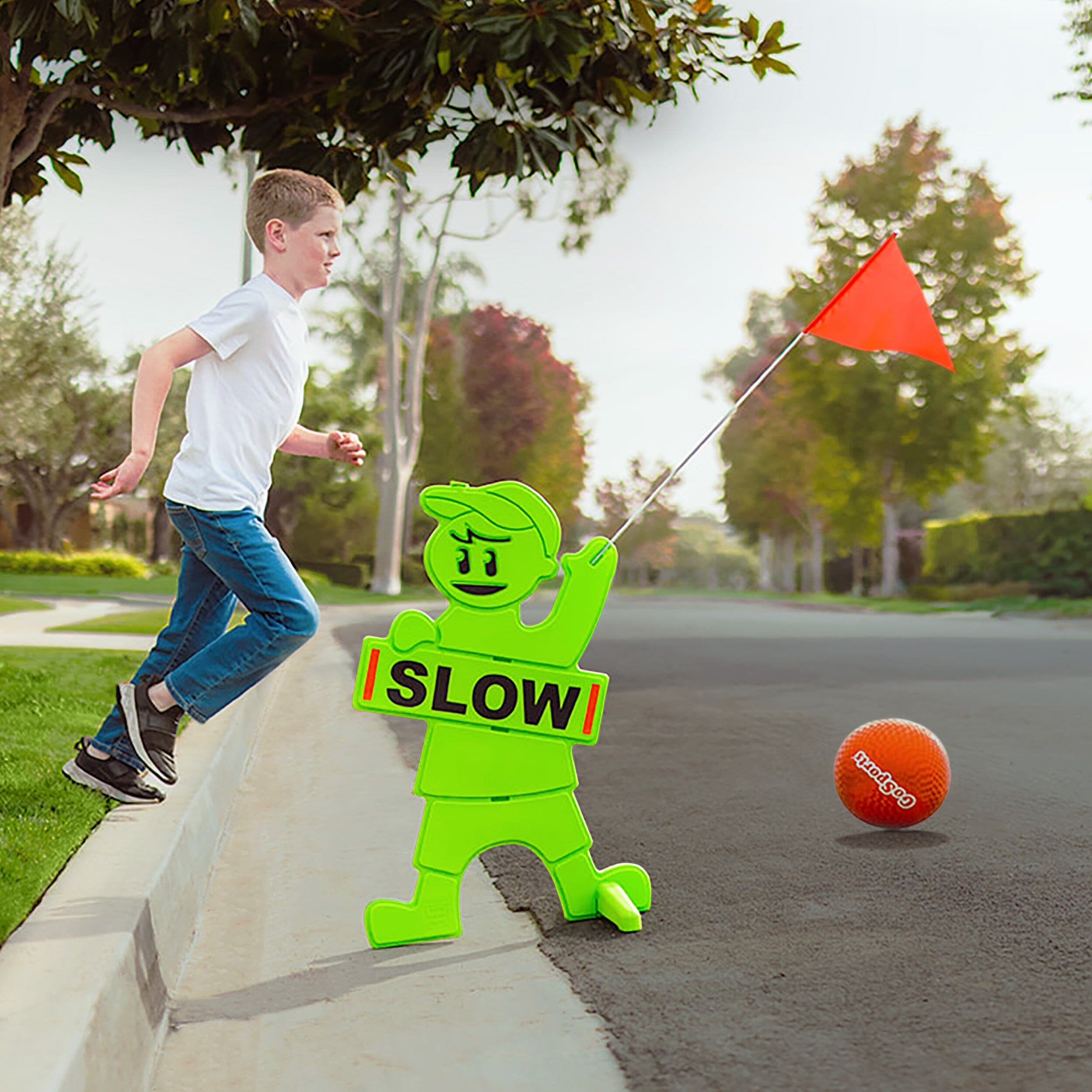GoSports Kids at Play Safety Sign for Street- High Visibility Slow Down Sign for Neighborhoods with Flag Playgosports.com 