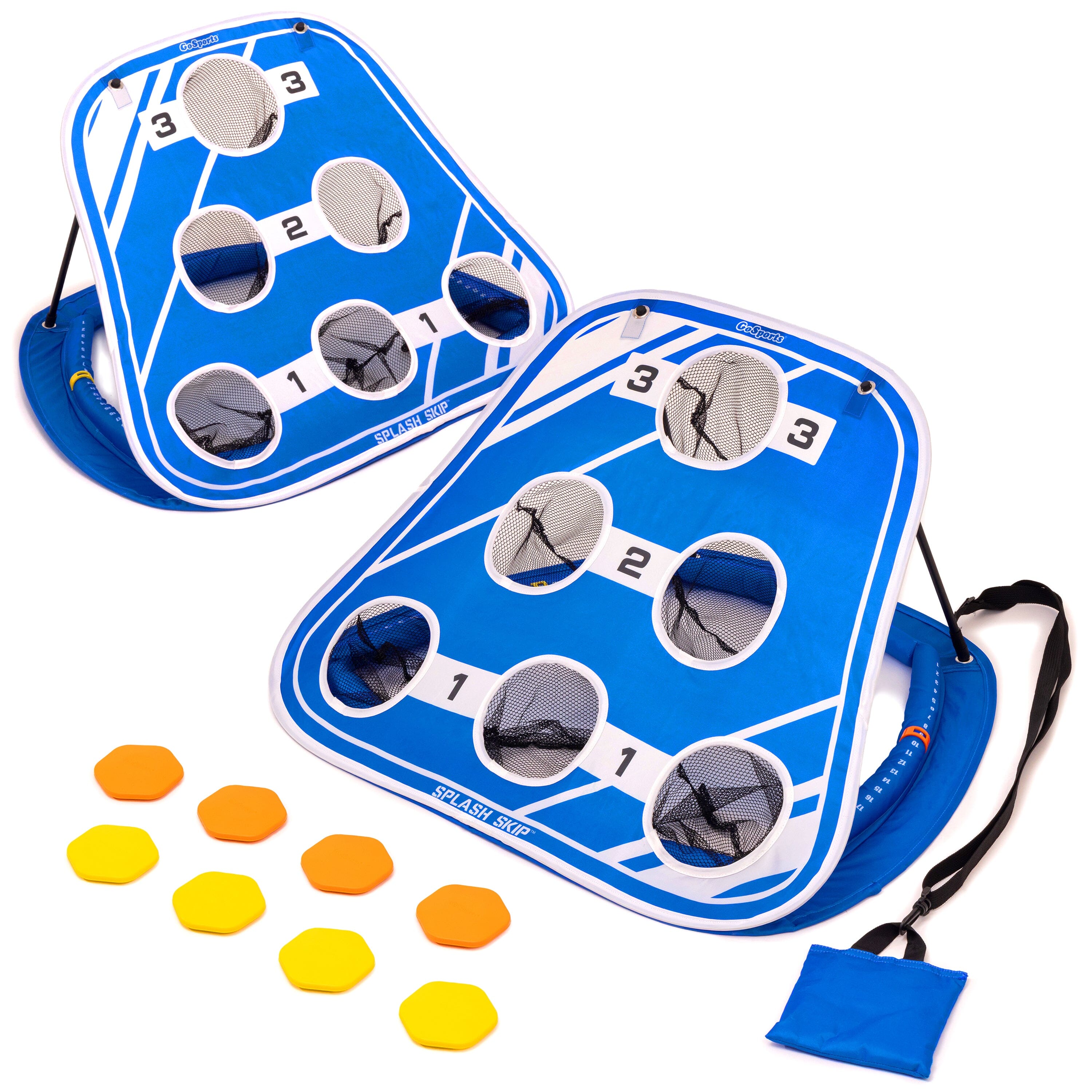 GoSports Splash Skip Versus Floating Pool Cornhole Game - Stone Skipping Swimming Pool Game for Adults & Family - Water Cornhole Game for Pools & Lake Pool Toy Playgosports.com 