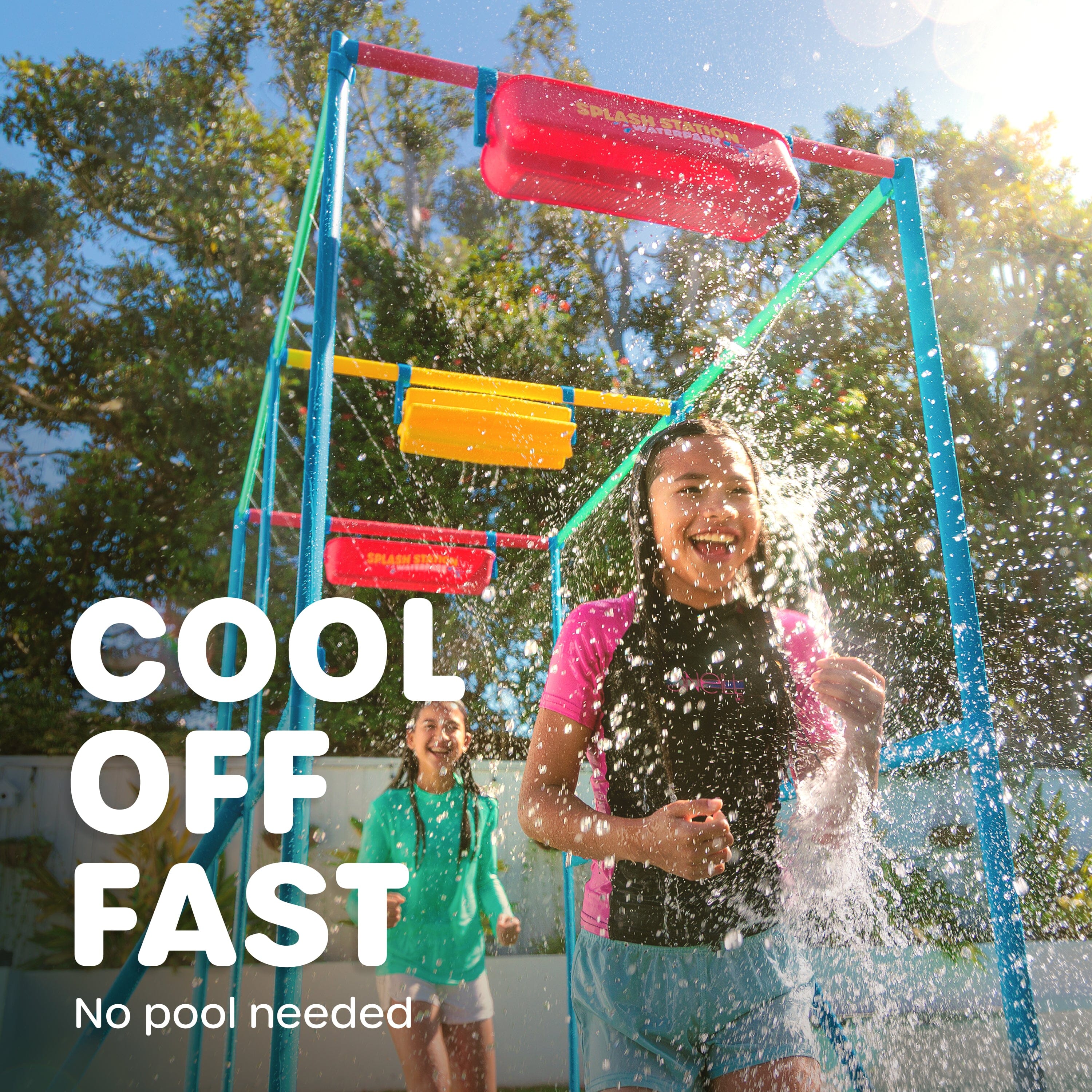 GoSports Splash Station Waterpark XL - Backyard Water Park for Kids, Outdoor Water Play Equipment with Sprinklers & Buckets Playgosports.com 