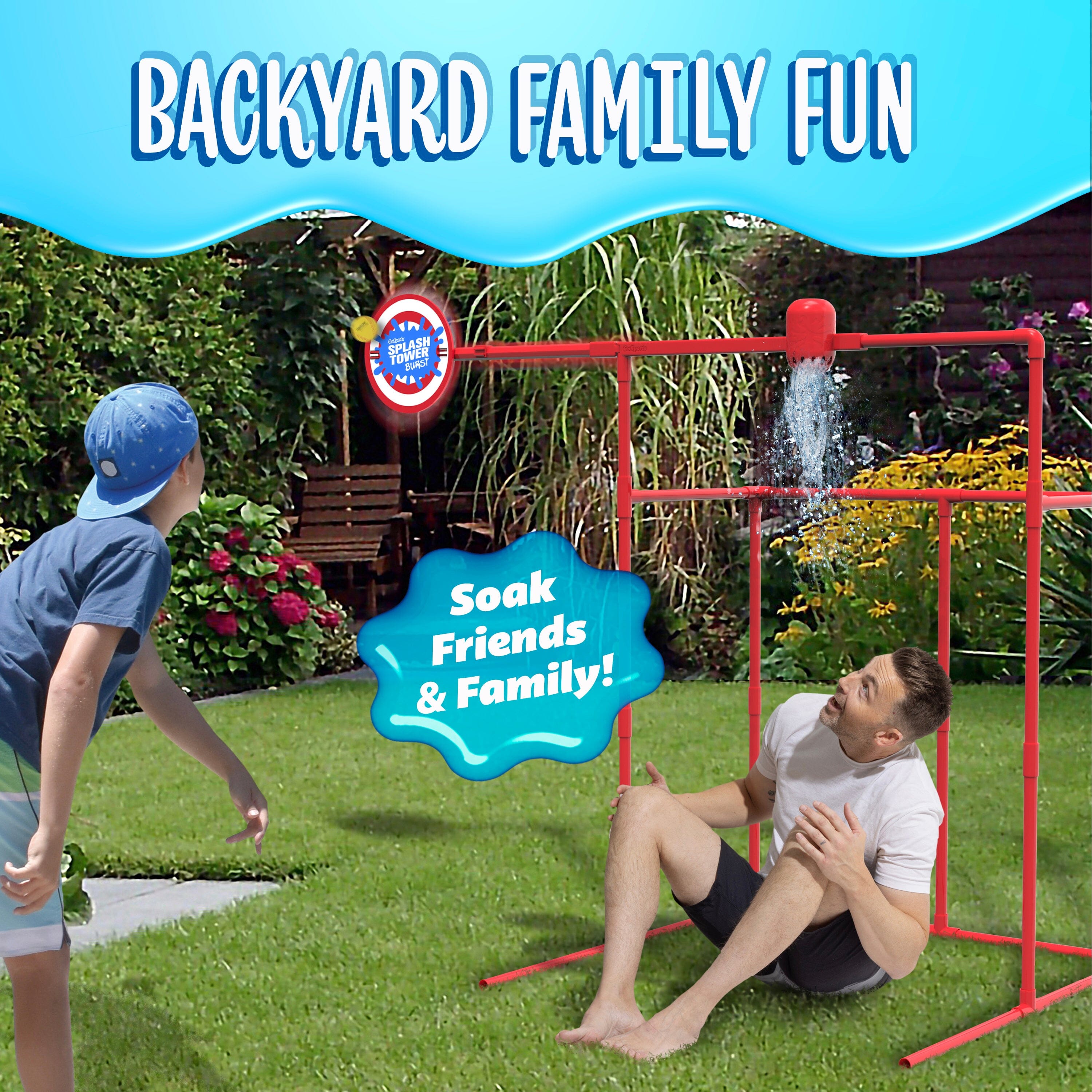 GoSports Backyard Water Toy Game for Kids & Adults - Splash Tower Burst Water Balloon Dunk Tank GoSports 