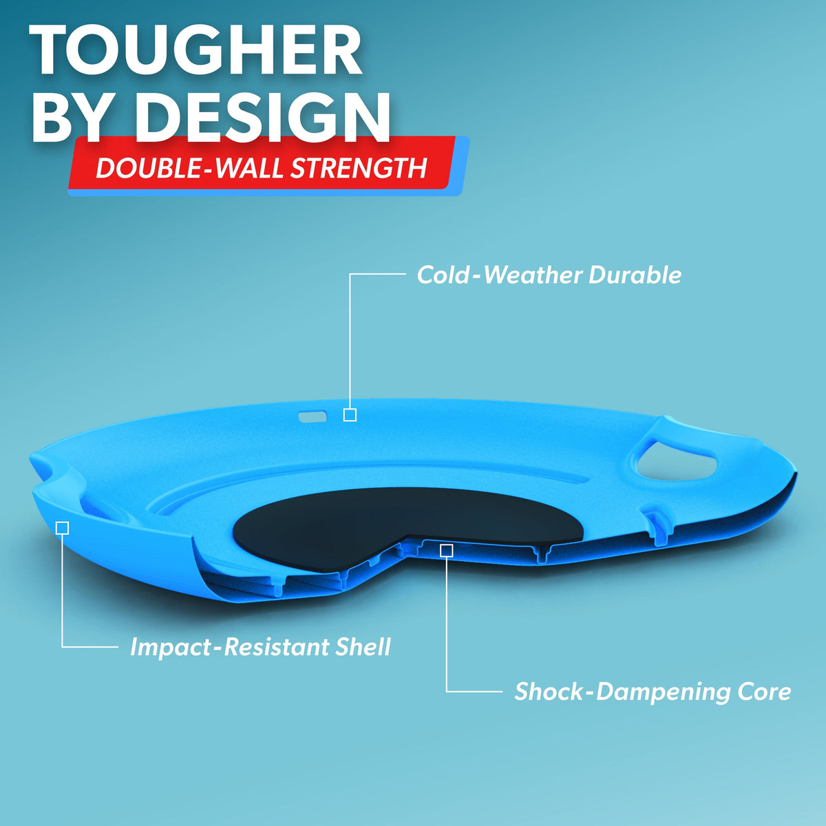 29" Heavy-Duty Snow Saucer Sled with Padded Seat, 2-pk Gosports Snow Sports 