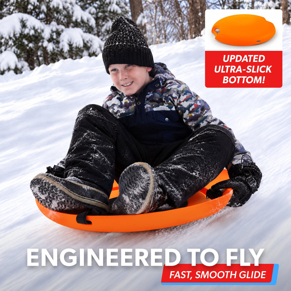 29" Heavy-Duty Snow Saucer Sled with Padded Seat, 2-pk Gosports Snow Sports 