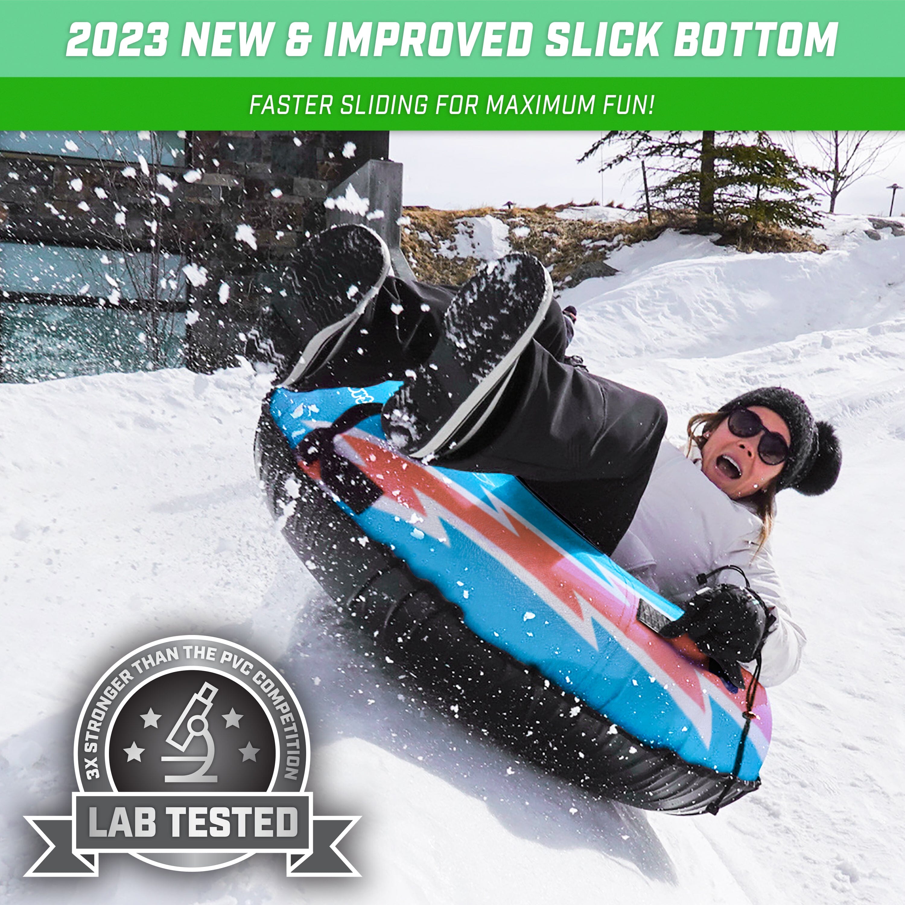 a person on a snowboard in the snow