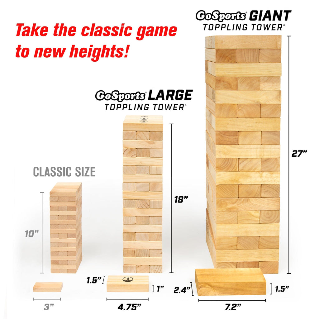 GoSports Giant Wooden Toppling Tower - Tropical Wood Toppling Tower GoSports 