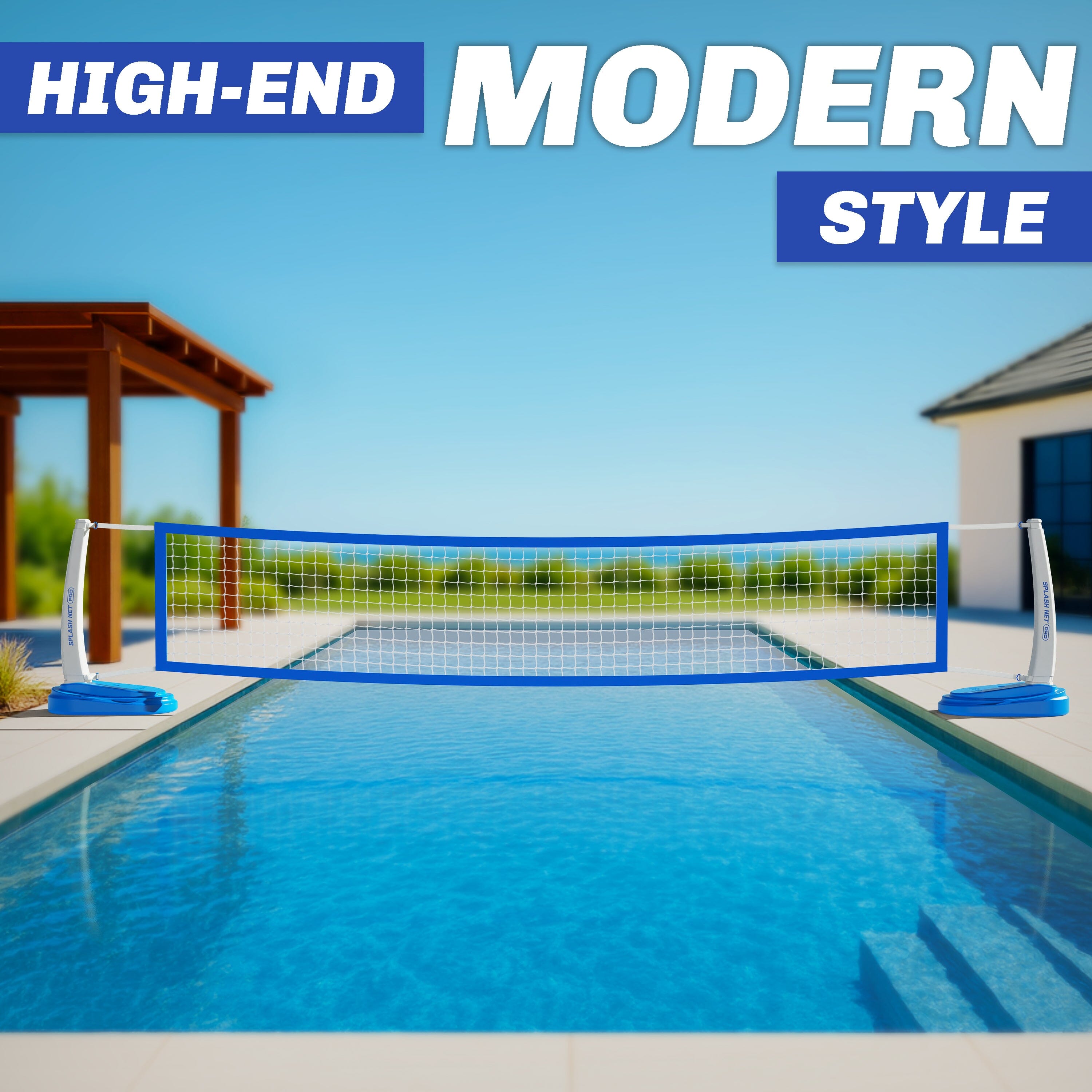 GoSports Splash Net PRO Pool Volleyball Net - Red, White, or Blue - Includes 2 Water Volleyballs and Pump Volleyball GoSports 