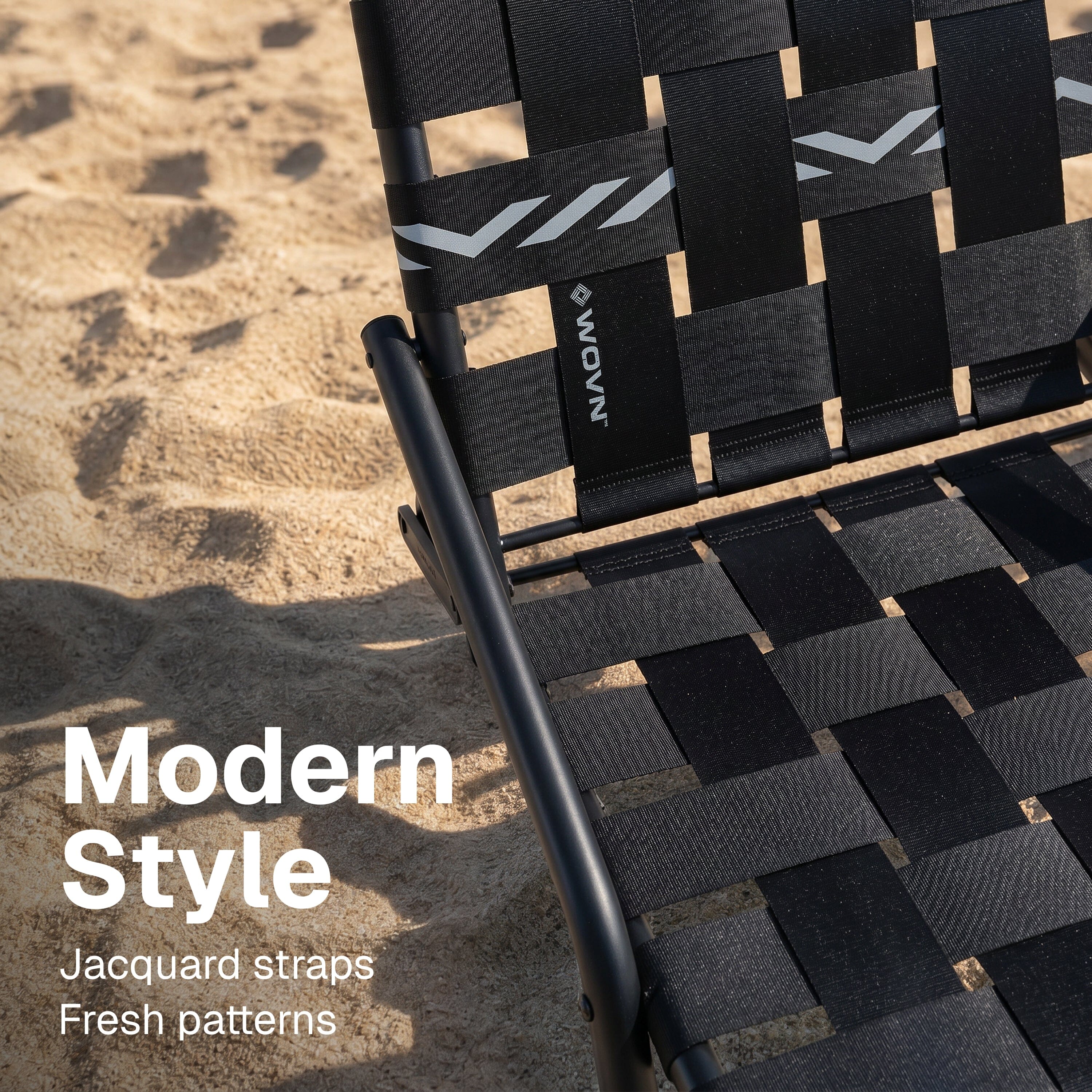 WOVN Low Beach Chairs - Premium Folding Beach Chair for Adults - Low Profile, Super Lightweight with Portable Shoulder Strap - Great for Sand and Lawn - Baja Playgosports.com 
