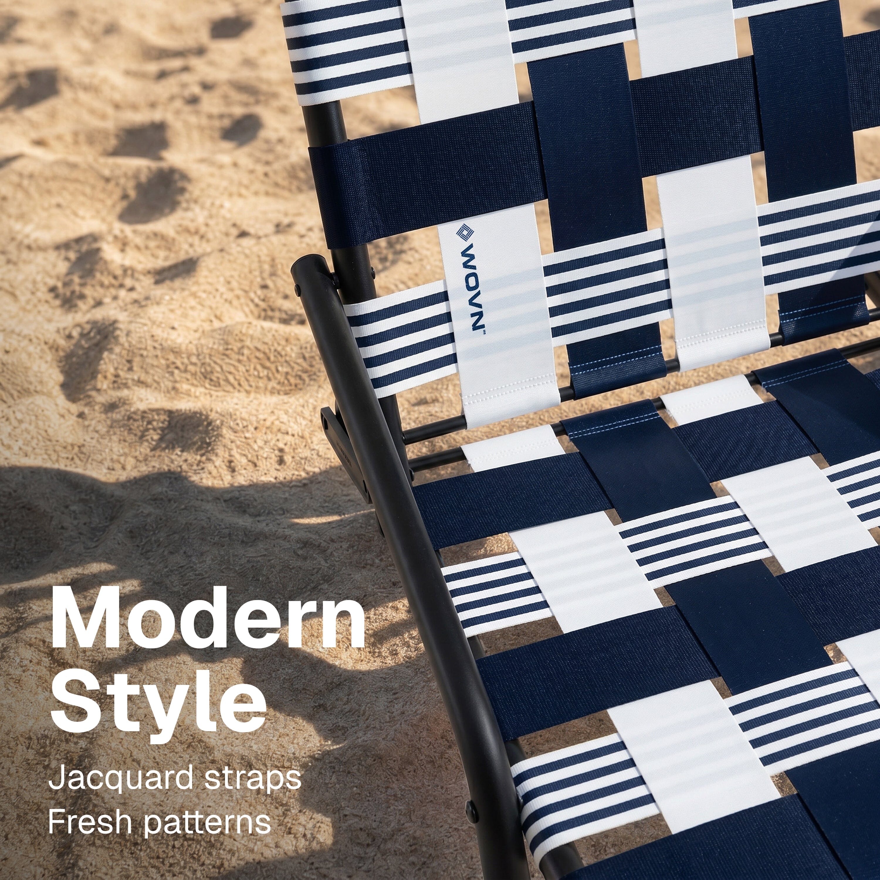 WOVN Low Beach Chairs - Premium Folding Beach Chair for Adults - Low Profile, Super Lightweight with Portable Shoulder Strap - Great for Sand and Lawn - Baja Playgosports.com 