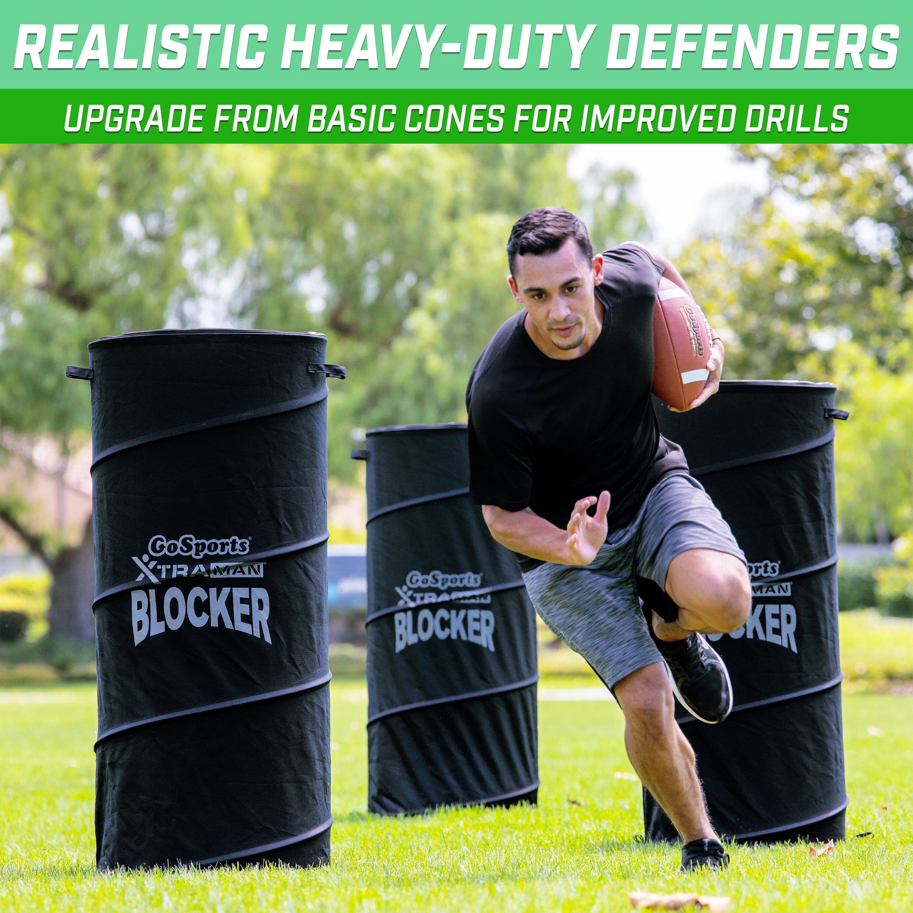 a man throwing a football ball in a field
