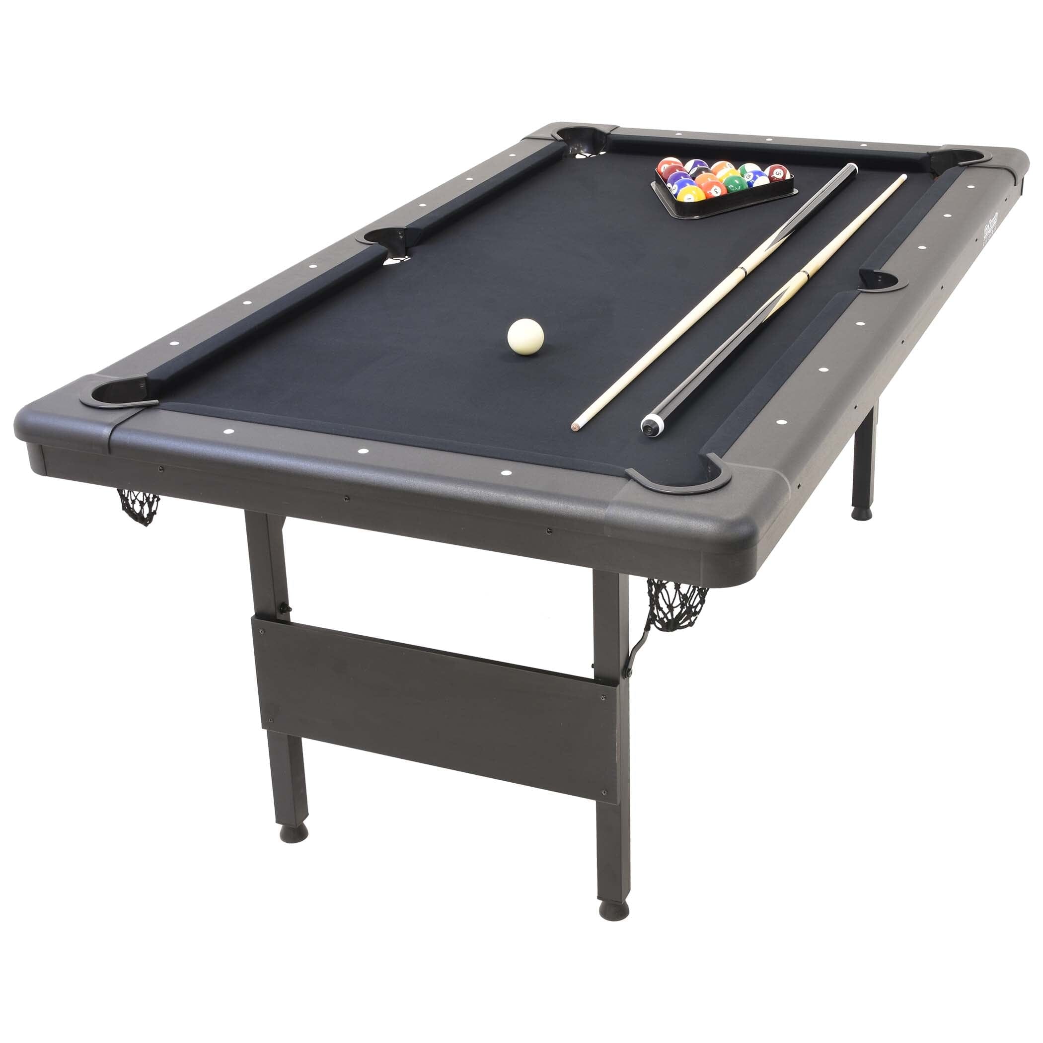 GoSports Mid-Size 6ft x 3.5ft Billiards Game Table - Foldable Design, Includes Full Set of Pool Balls, 2 Cue Sticks, Chalk, and Felt Brush GoSports 