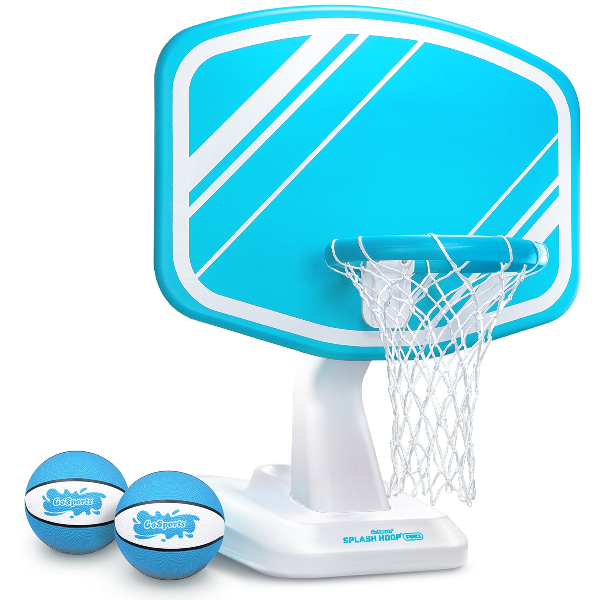 GoSports Splash Hoop PRO Swimming Pool Basketball Game - Includes Poolside Water Basketball Hoop, 2 Balls and Pump – Aqua GoSports 