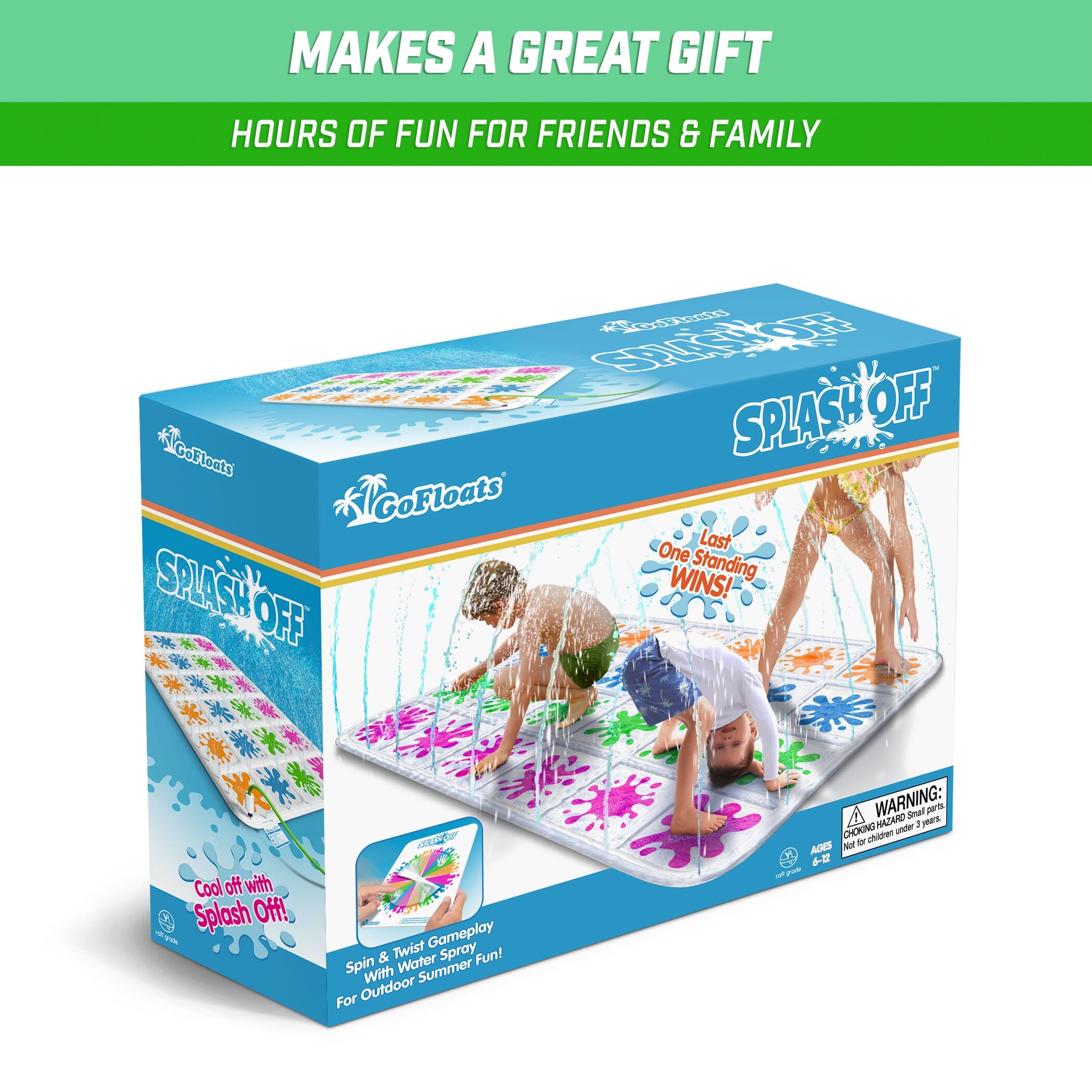 GoFloats Splash Off Game - Water Spray Splash Mat Game for Kids
