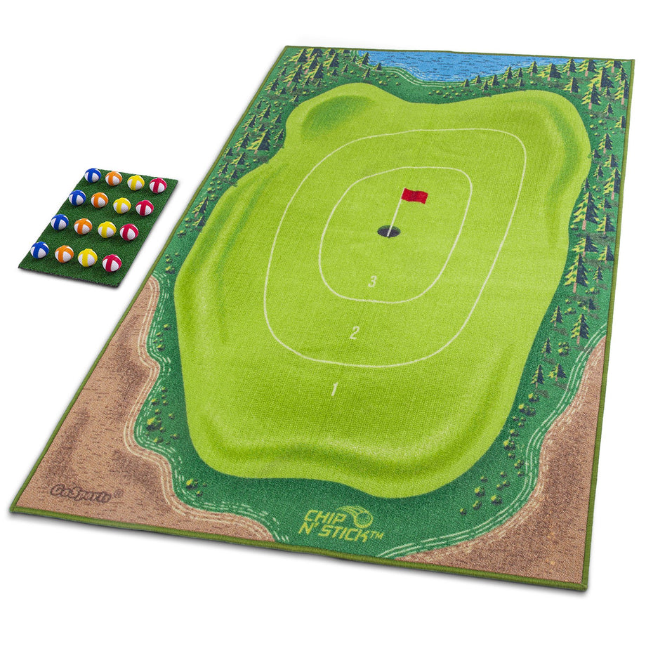 Chip N' Stick Golf Games With Chip N' Stick Golf Balls - Giant Size Targets  With Chipping Mat - Choose Classic Or Darts Tw