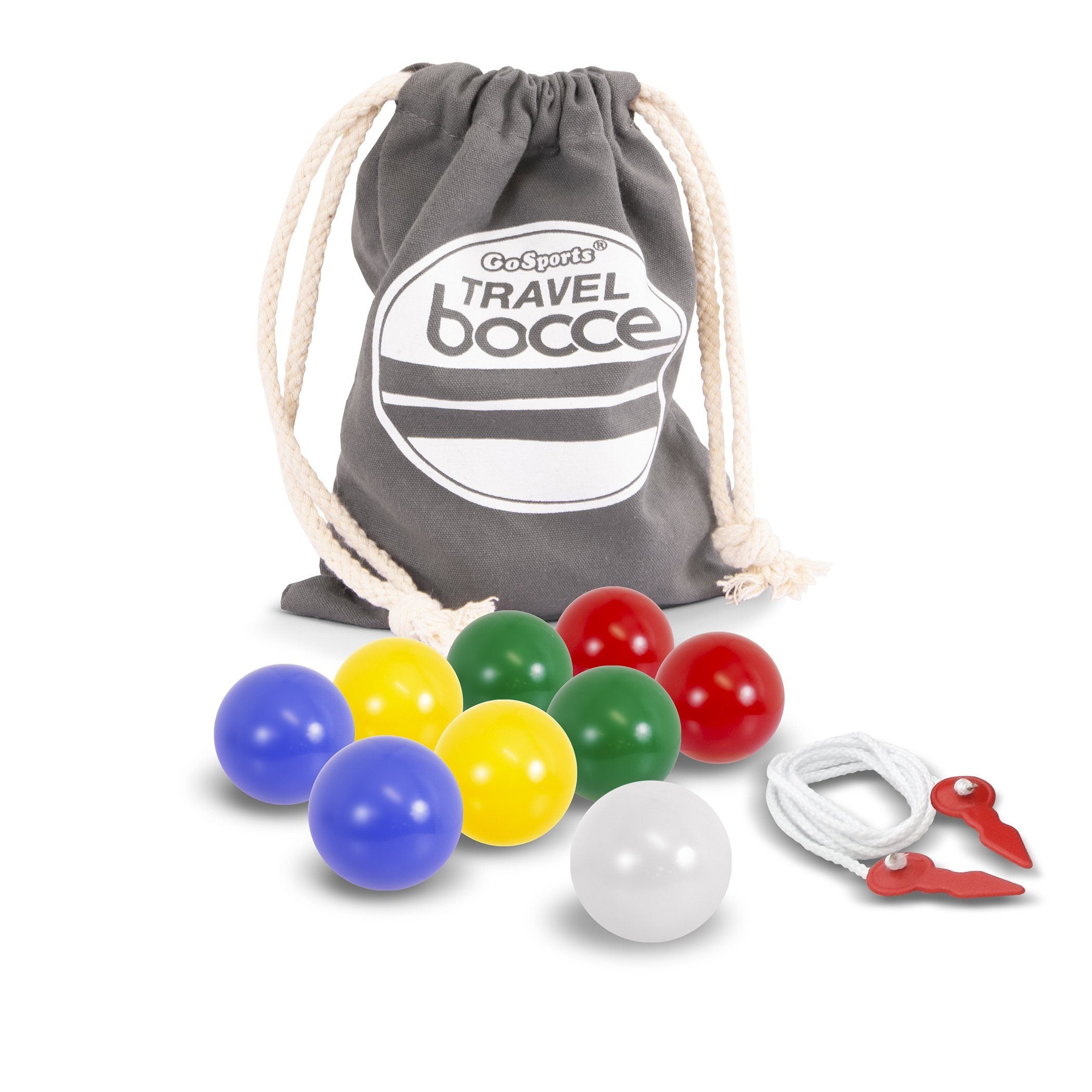 a bag with several balls and a drawsack