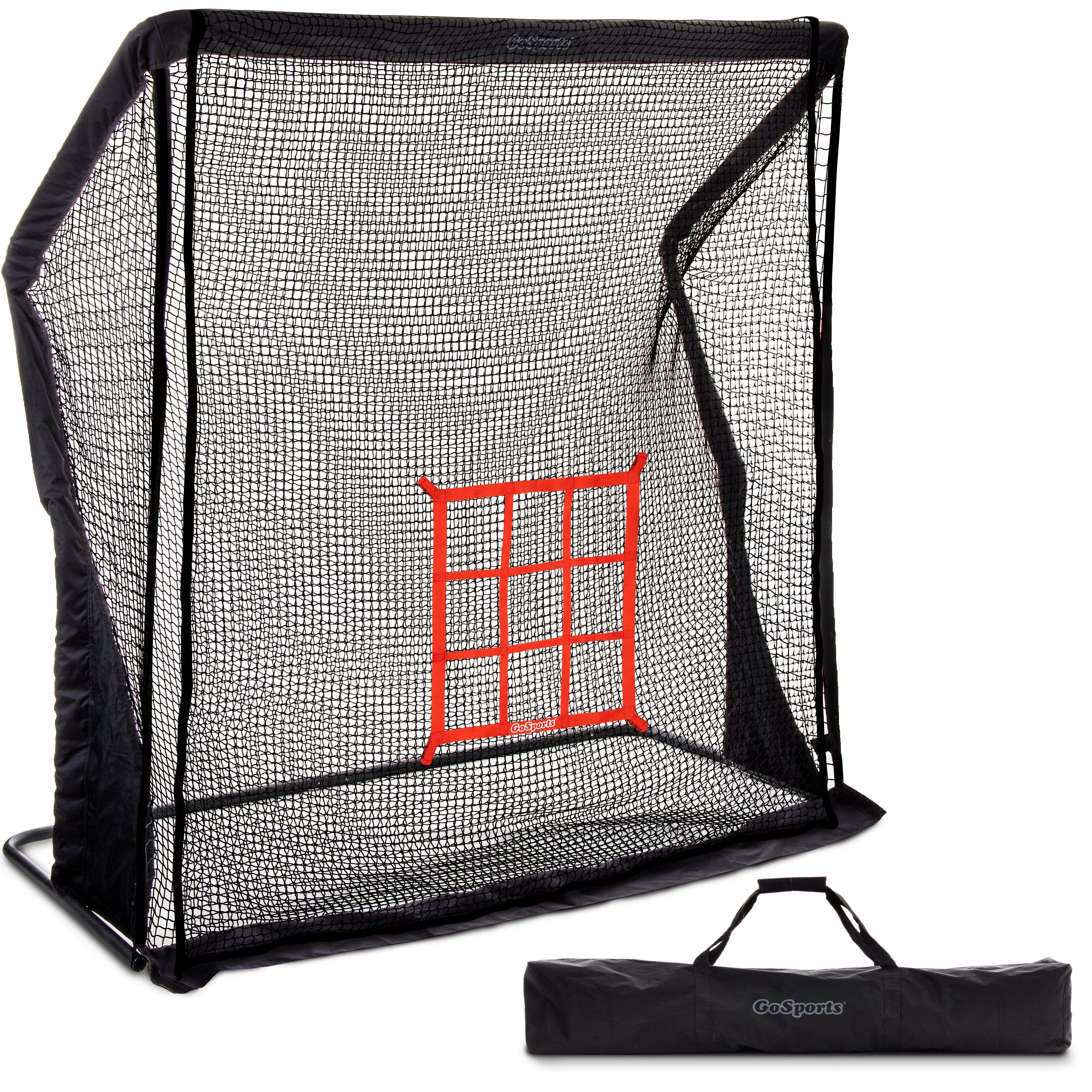 the hex baseball pitching net with a carry bag