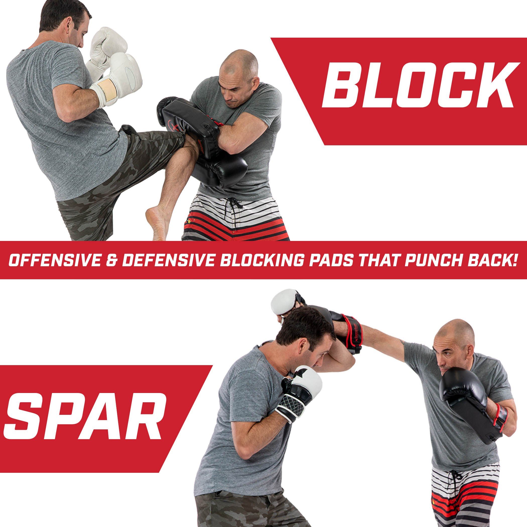 a man in a gray shirt and black shorts is hitting a punching punch