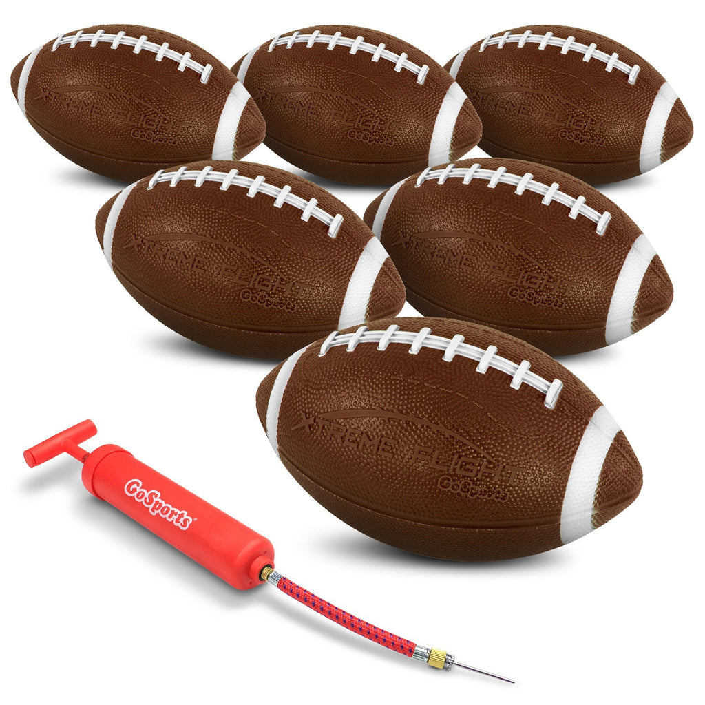 GoSports Xtreme Flight Footballs 6 Pack | 9” Rubber Inflatable Footballs Football playgosports.com 