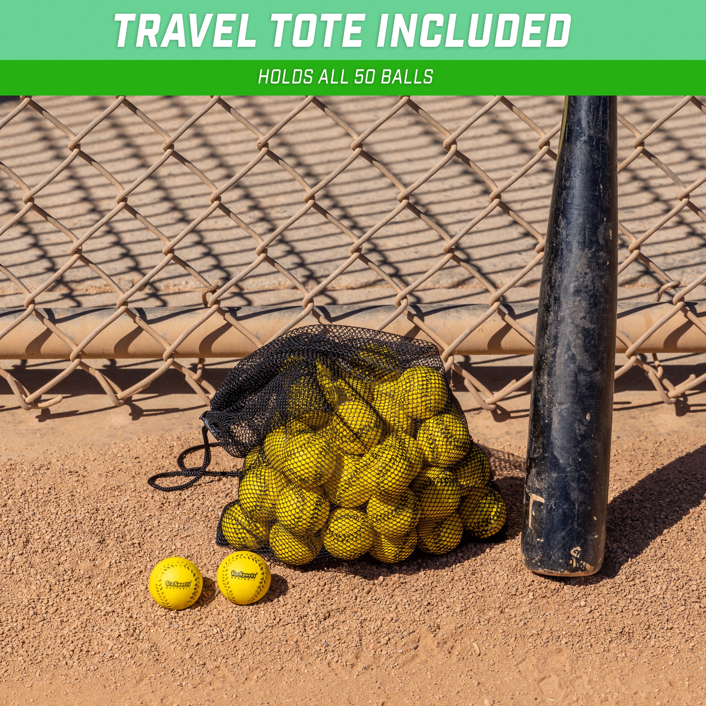 a bag of tennis balls and a ball on the ground
