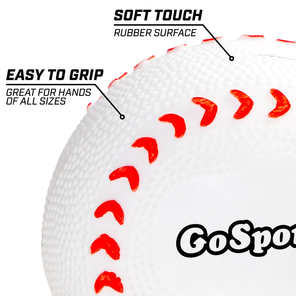 GoSports Rubber Baseball 12 Pack for Kids | Soft & Safe Inflatable Design with Pump | Great for Throwing, Catching and Batting Practice for Beginners Baseball playgosports.com 