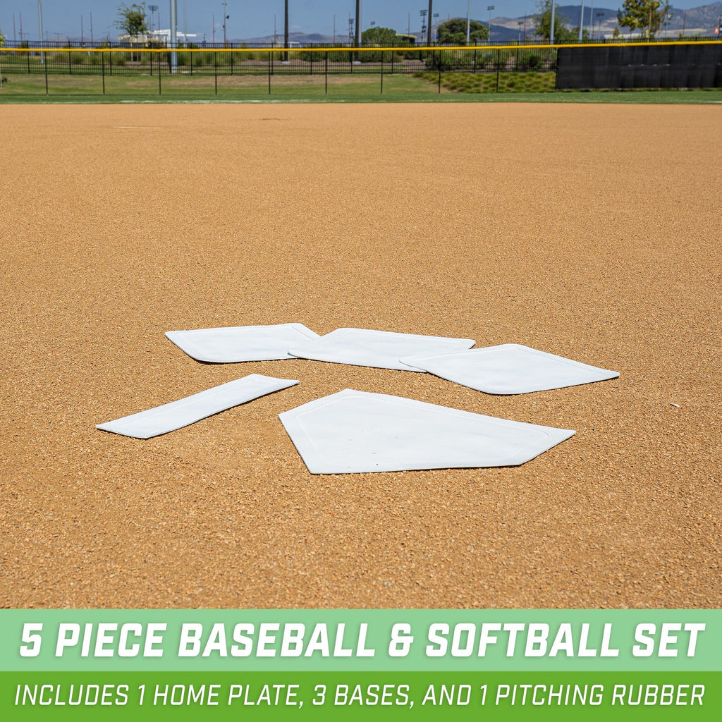 GoSports Baseball & Softball 5 Piece Base Set | Rubber Field Bases for Kids & Adults Baseball playgosports.com 