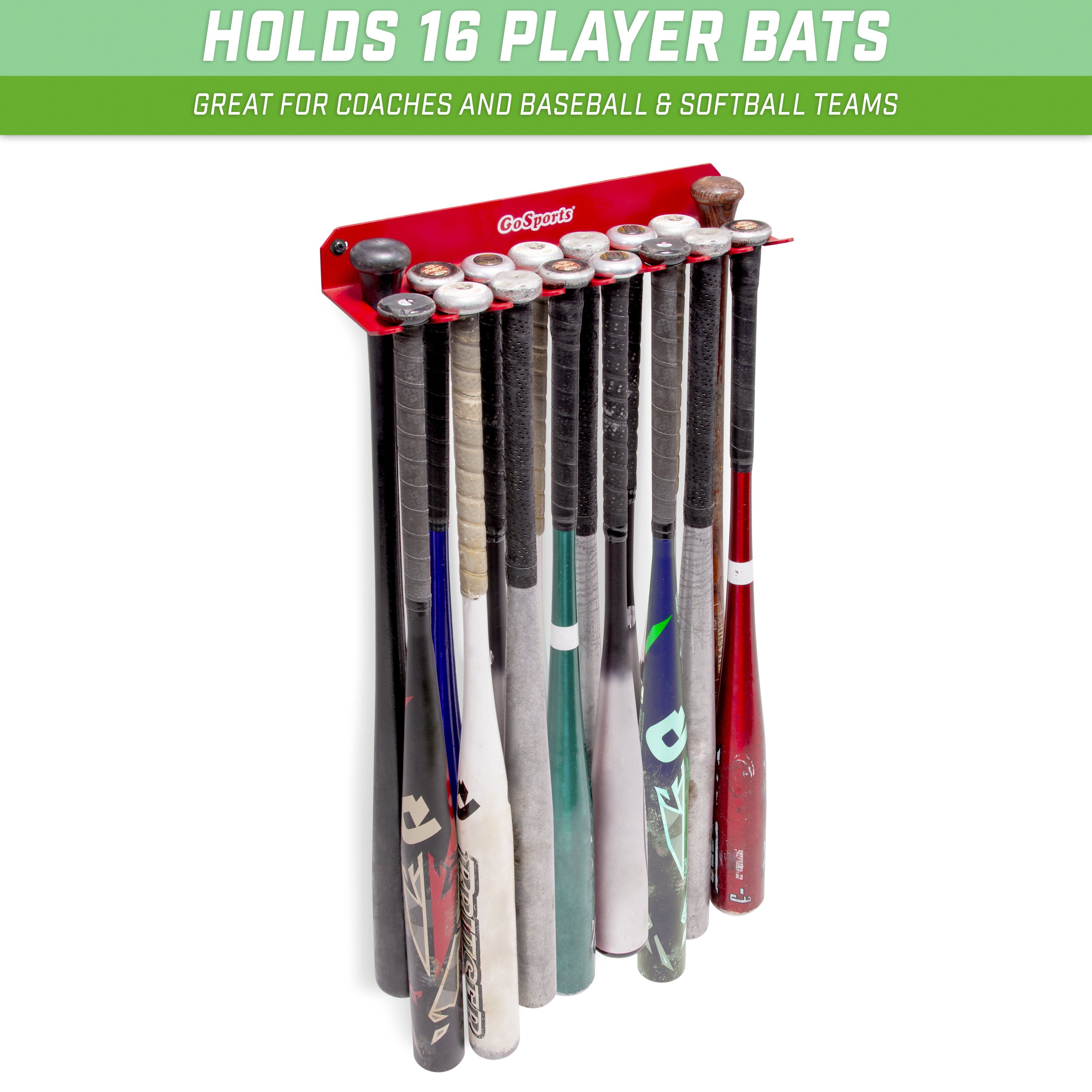 a rack with a bat and bat in it
