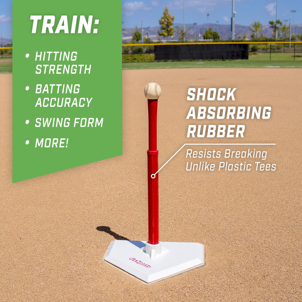 GoSports Baseball & Softball Batting Tee | Adjustable Height Rubber Tee for All Leagues and Skill Levels Baseball playgosports.com 