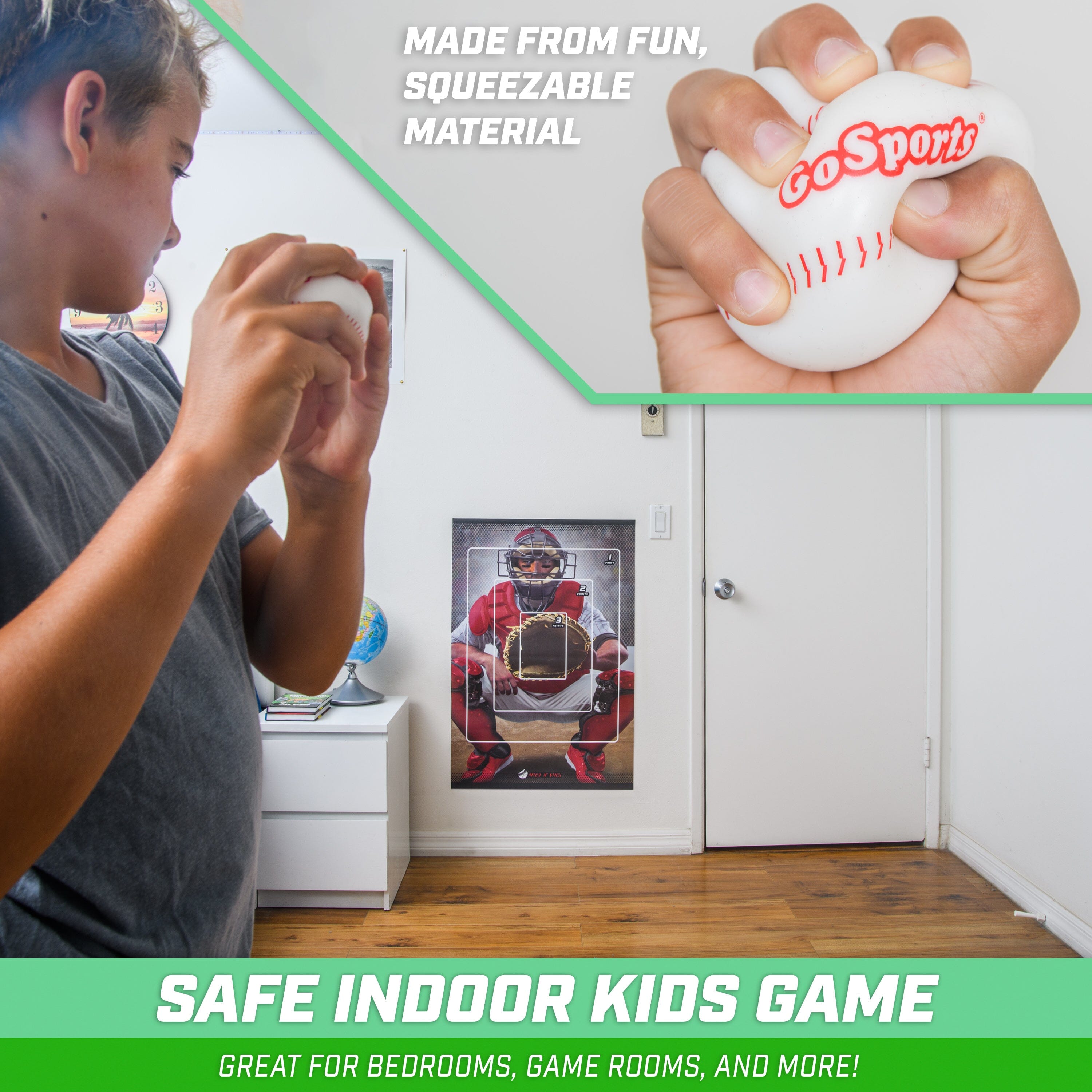 a man holding a white ball in his hand