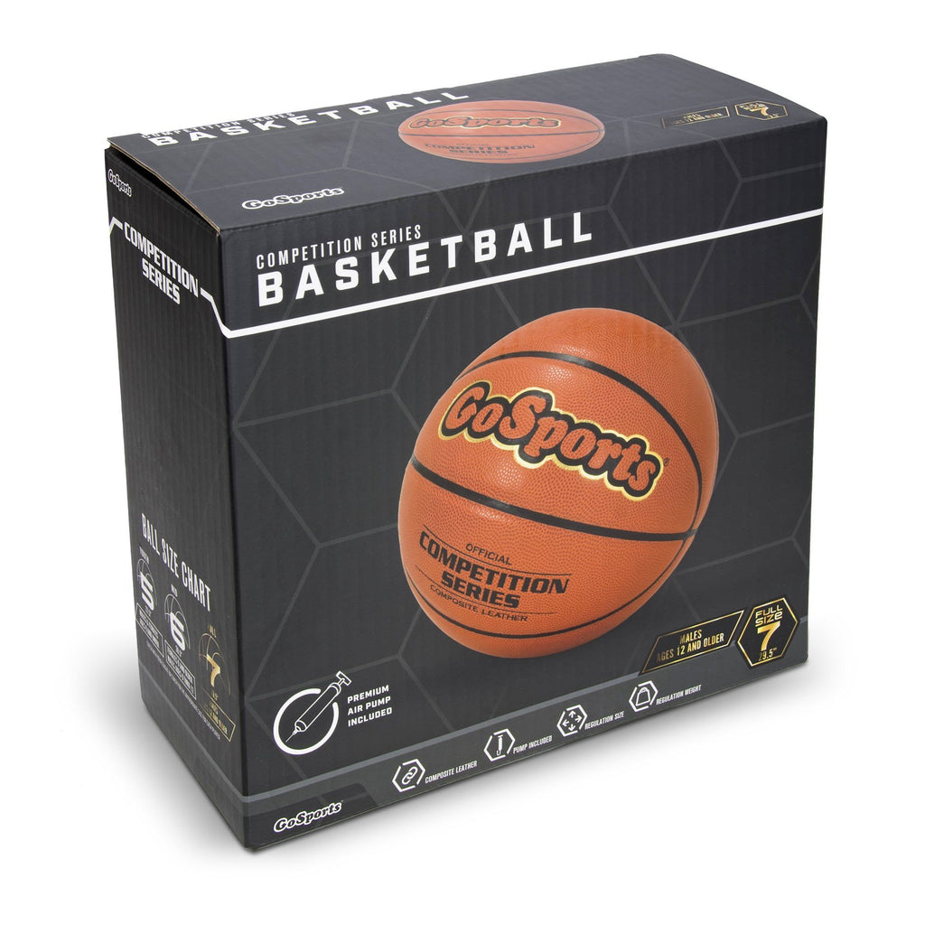 GoSports Indoor Synthetic Leather Competition Basketball with Pump - Size 7 Basketball playgosports.com 