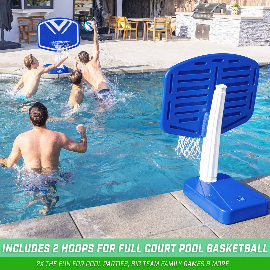 GoSports Splash Hoop 2-in1 Full Court Pool Basketball & Volleyball Game Set Basketball playgosports.com 