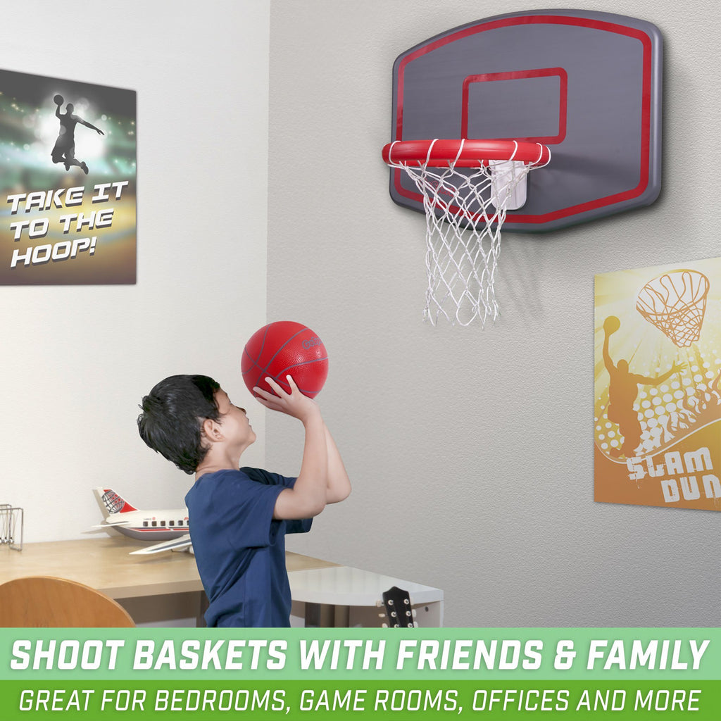 GoSports Wall Mounted Basketball Hoop – Indoor & Outdoor Hoop with Mounting Hardware, Includes 2 Basketballs and Ball Pump Basketball playgosports.com 