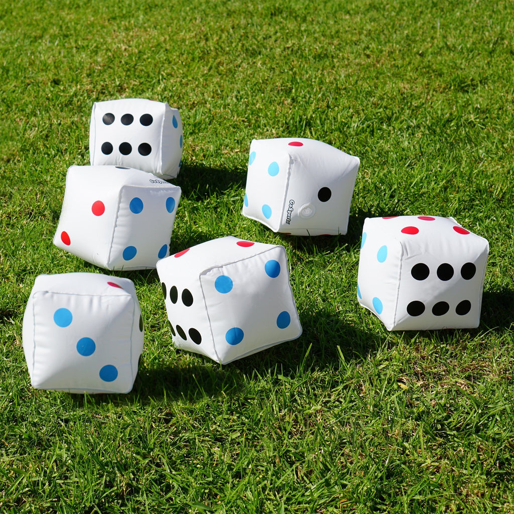 GoSports 6 Pack Giant Inflatable Dice 6 Pack with Tote Bag | 6" Size Giant Dice playgosports.com 