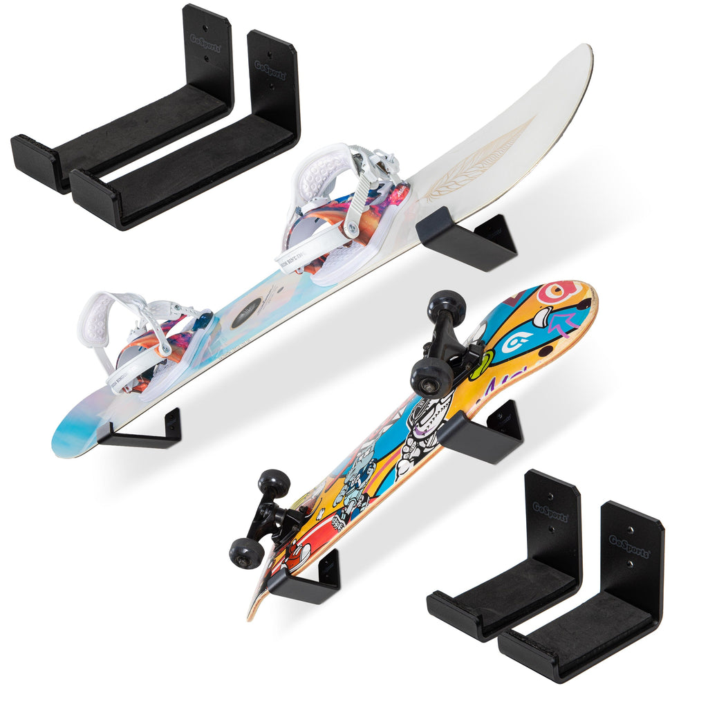 GoSports Universal Surfboard & Skateboard Wall Mount Display Racks - 2 Pack Foam Padded Hangers Playgosports.com 