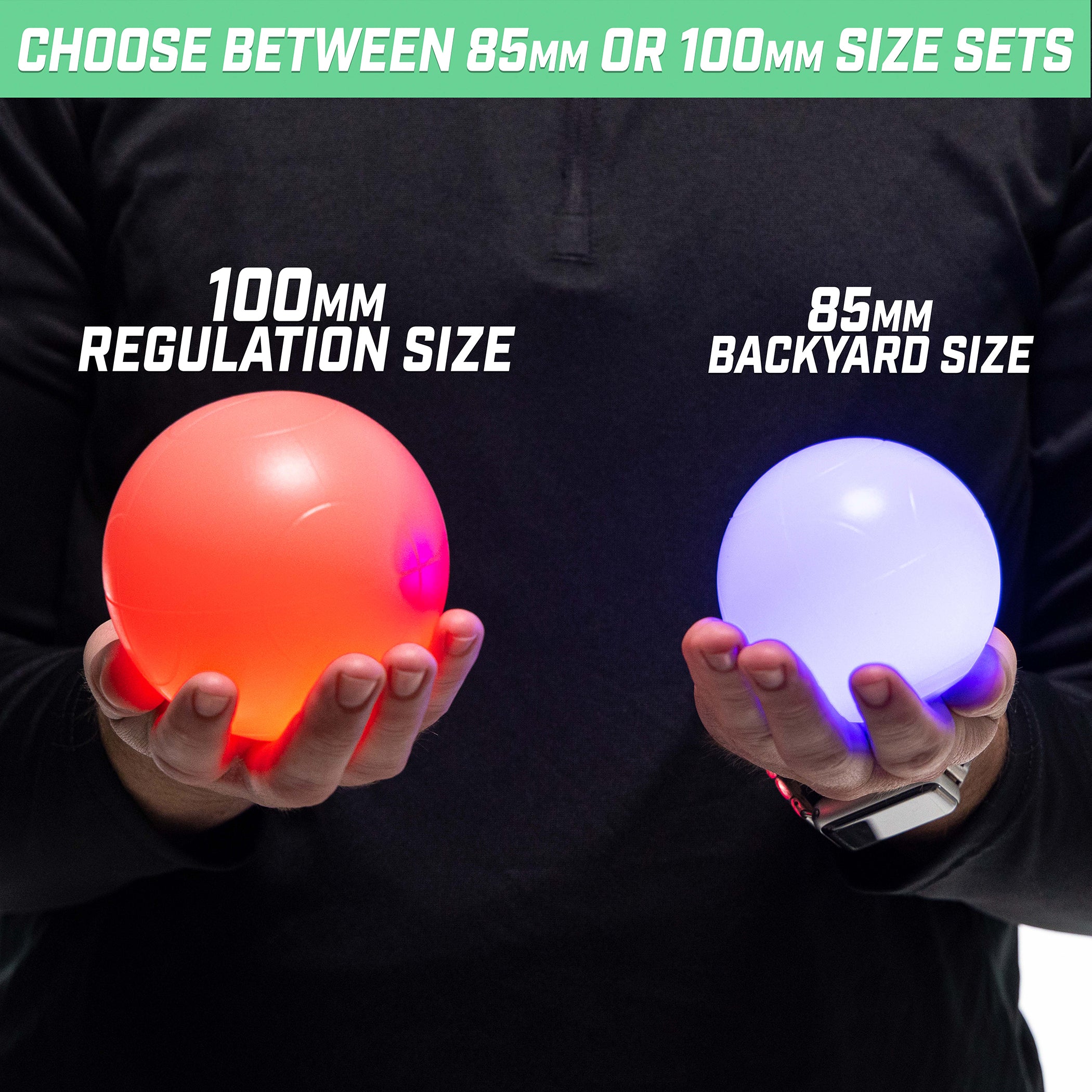 a man holding two glowing orbs in his hands