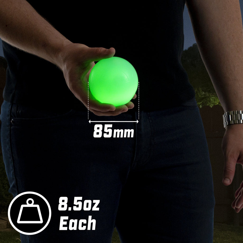 GoSports 85mm LED Bocce Ball Game Set - Includes 8 Light Up Bocce Balls (8.5oz each), Pallino, Case and Measuring Rope Bocce playgosports.com 