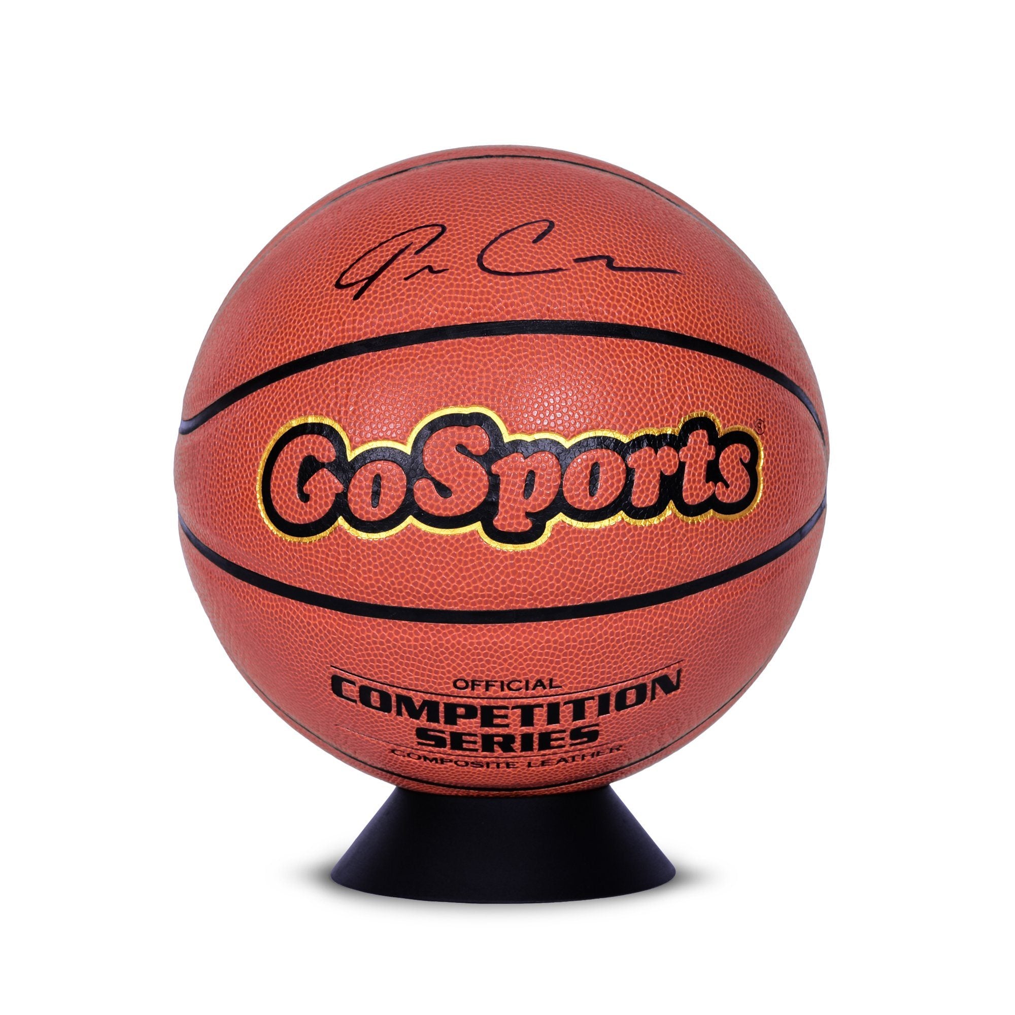 a basketball on a stand with a white background