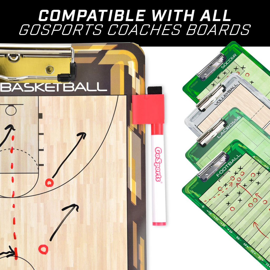 GoSports 6 Pack Coaches Board Dry Eraser Markers| Includes 4 Black Pens & 2 Red Coaches Board playgosports.com 