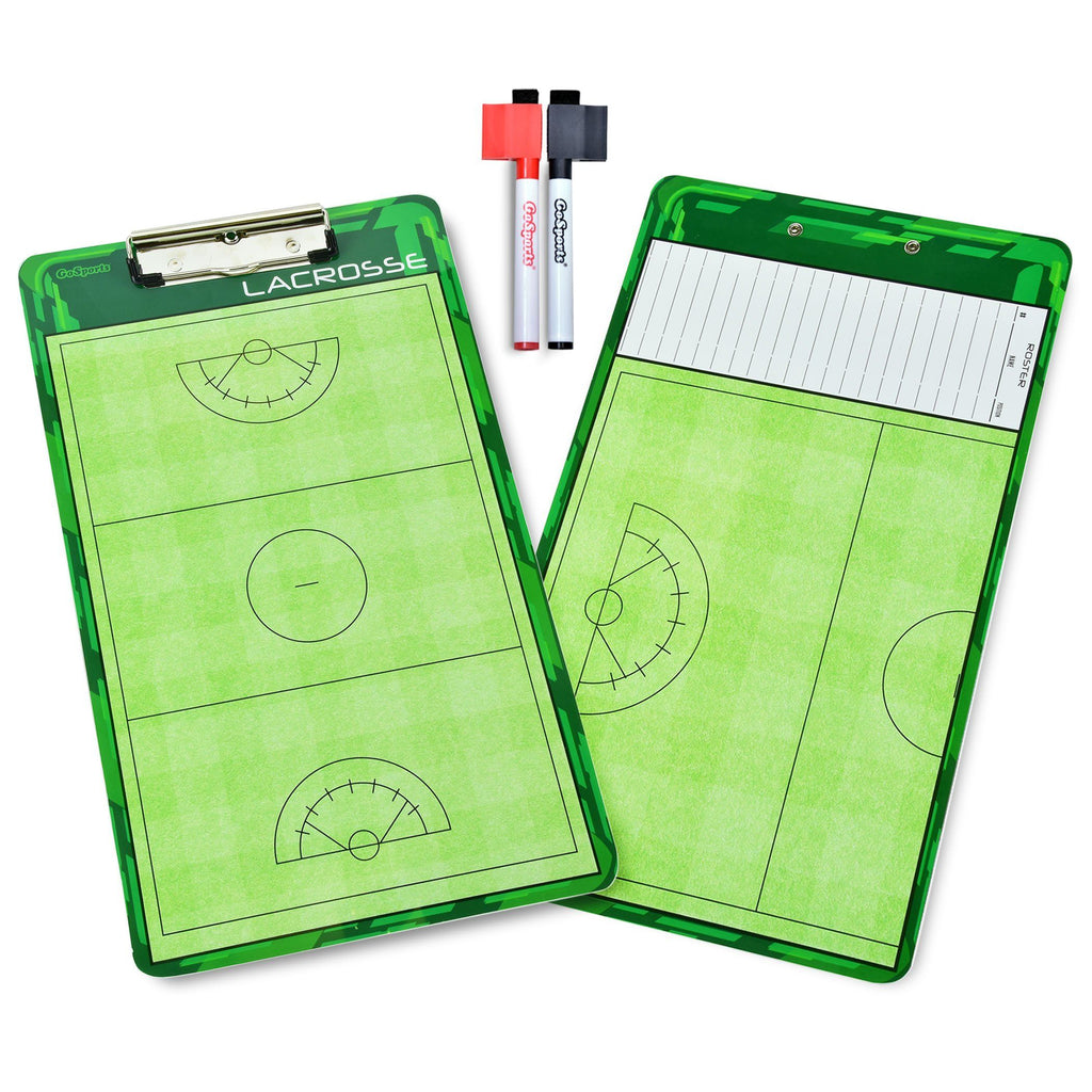 GoSports Women's Lacrosse Coaches Board | Double Sided Dry Erase Surface with 2 Pens Coaches Board playgosports.com 