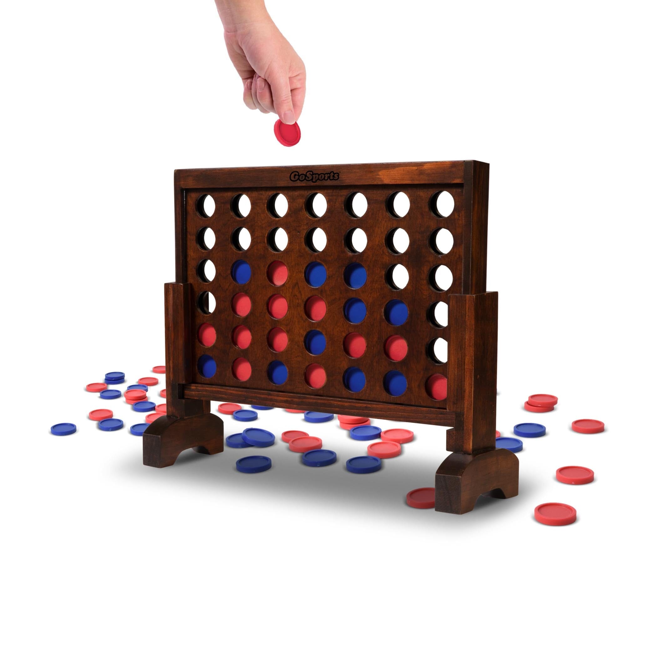 a wooden four in a row game