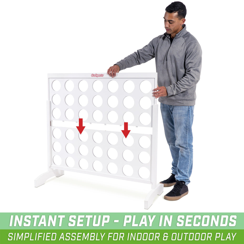 GoSports Giant Portable 4 in a Row Game Classic White Finish - Huge 4 Foot Width - with Rules and Carry Bag 4 in a Row playgosports.com 